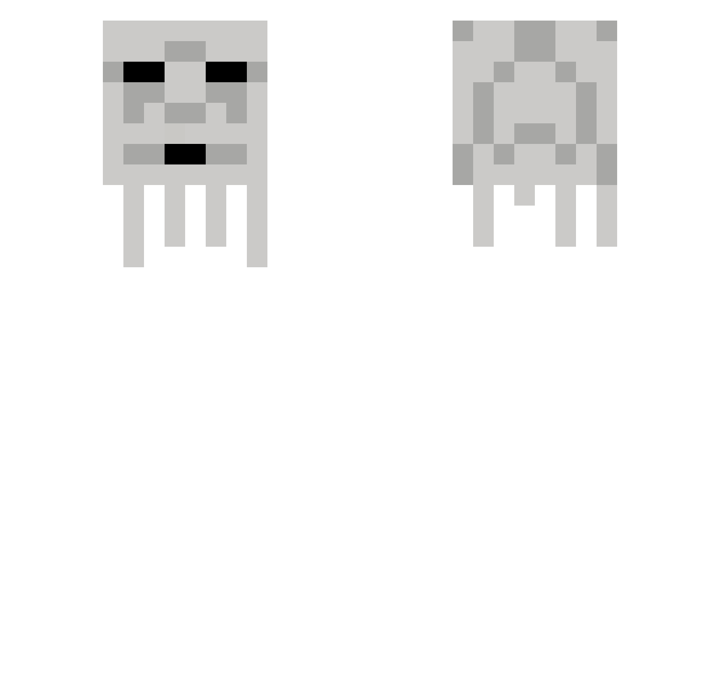 Maxcapybara Minecraft skin, front and back view