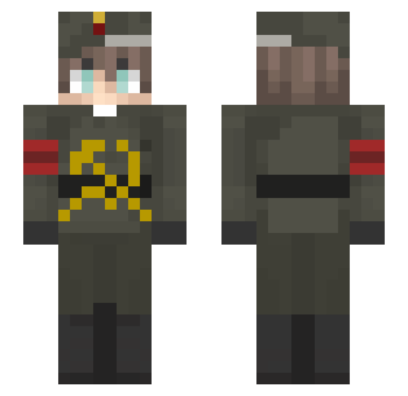 guuteguute Minecraft skin, front and back view