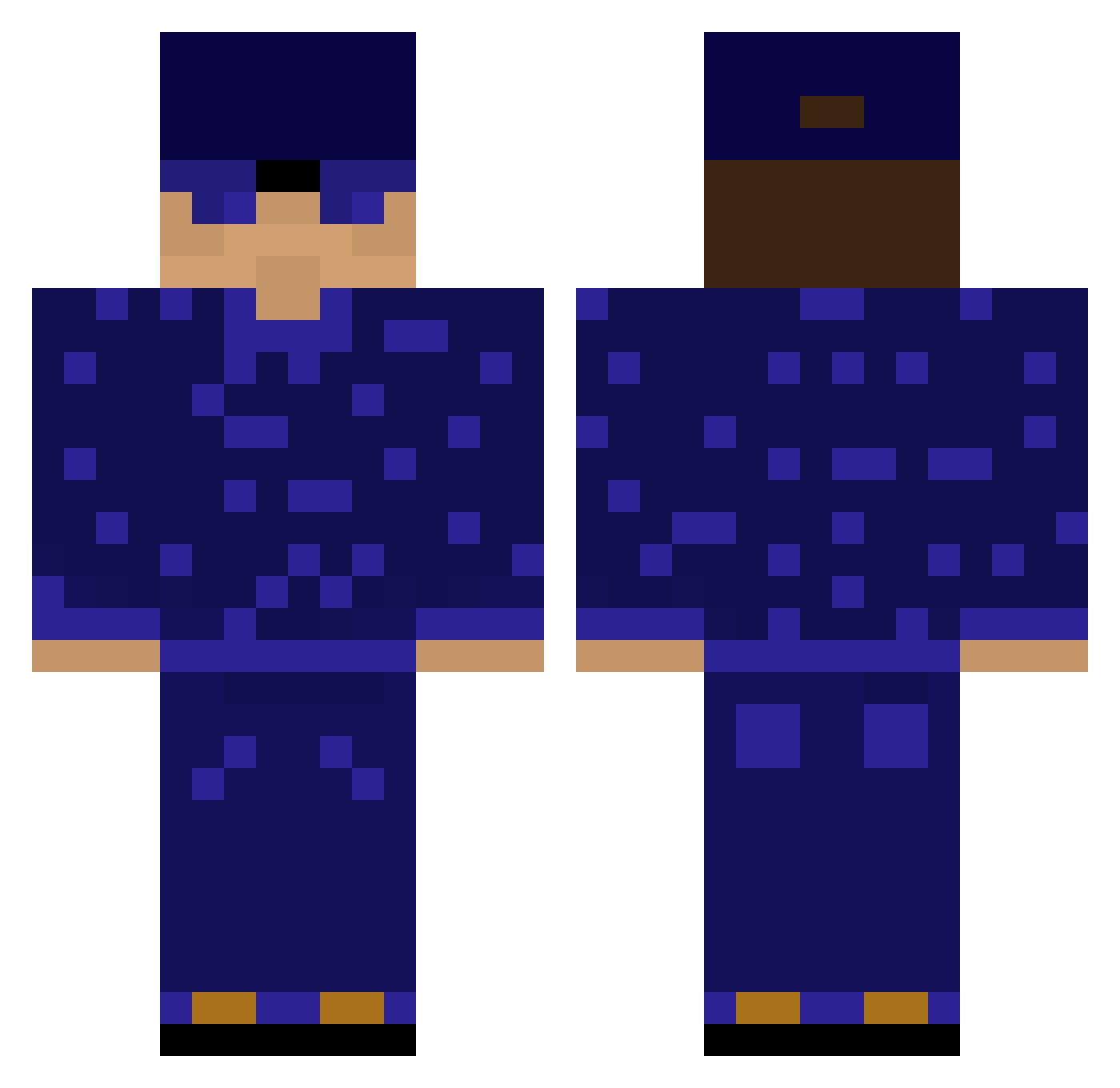 Ronny_Deff Minecraft skin, front and back view