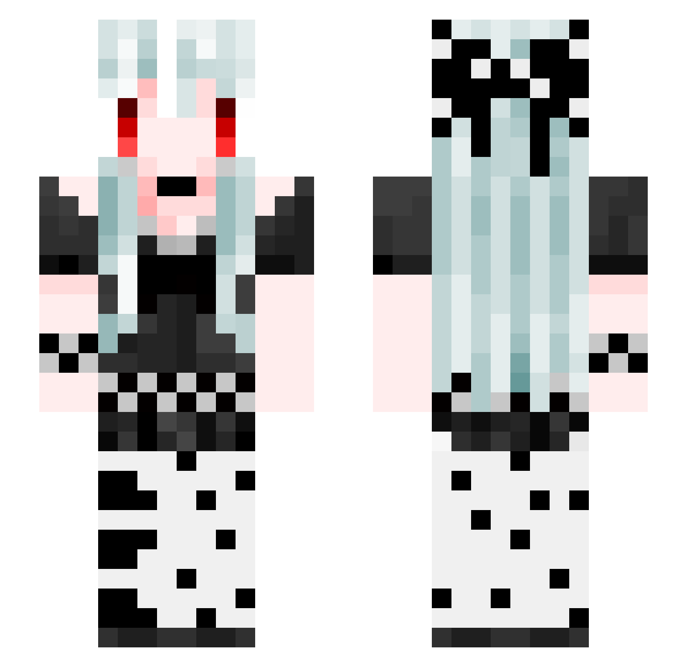Saki1028 Minecraft skin, front and back view