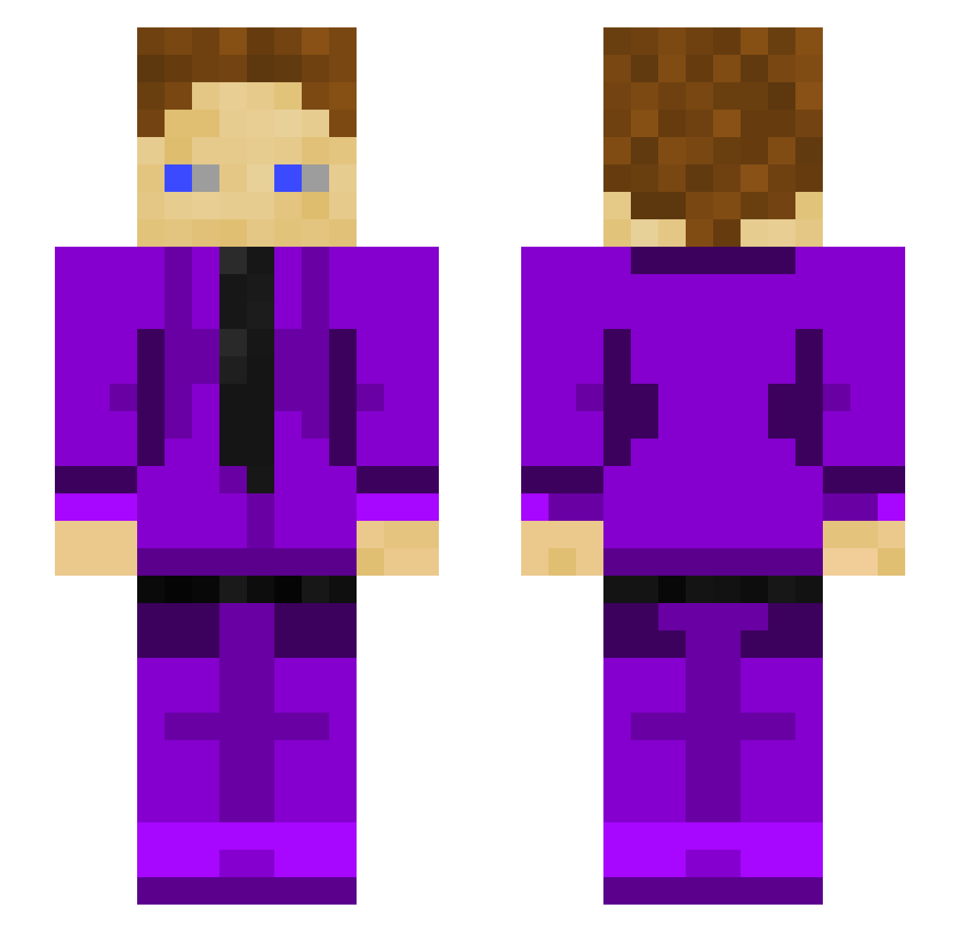 Tvveedlex Minecraft skin, front and back view