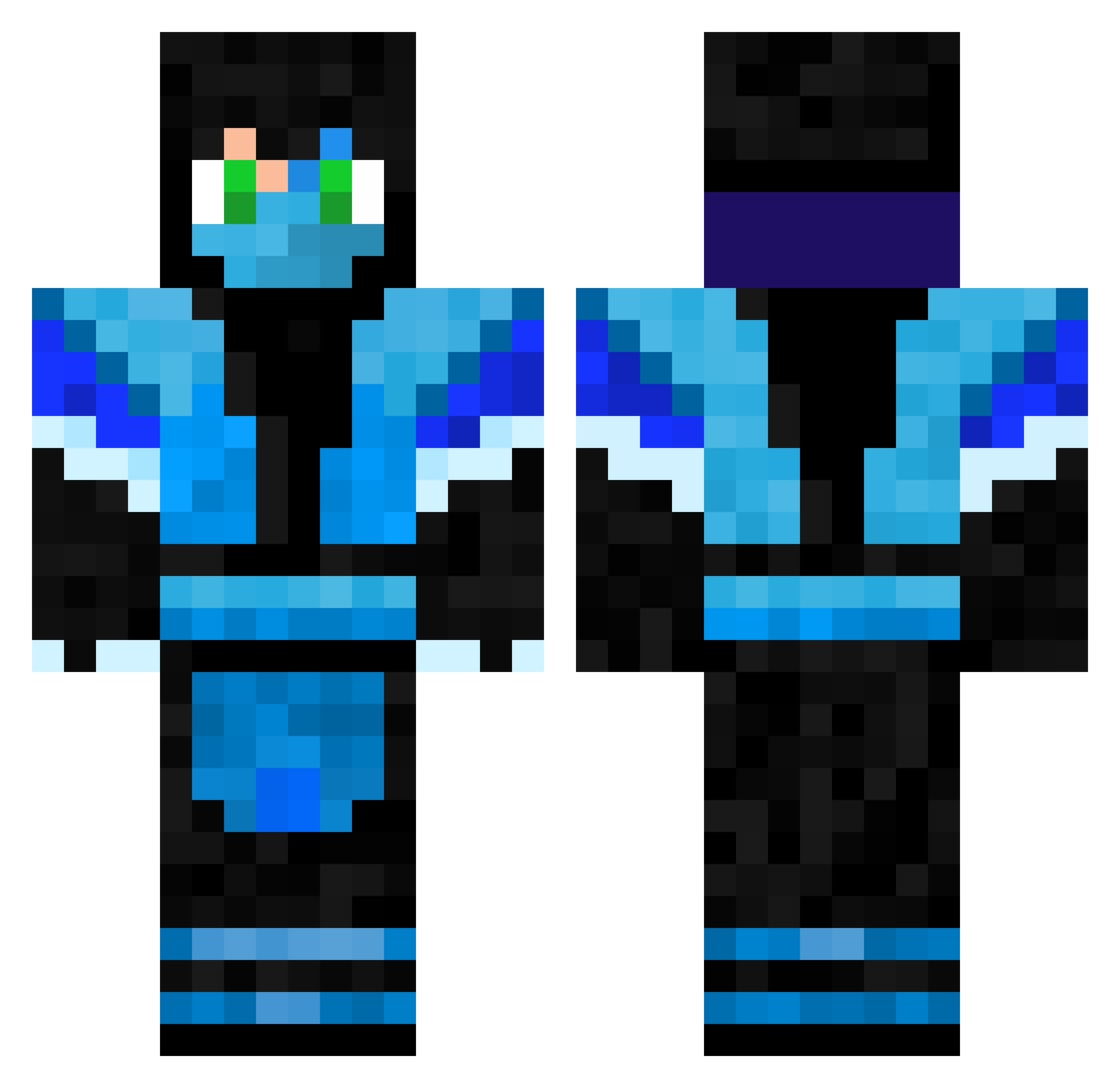 Lololoshka Minecraft skin, front and back view