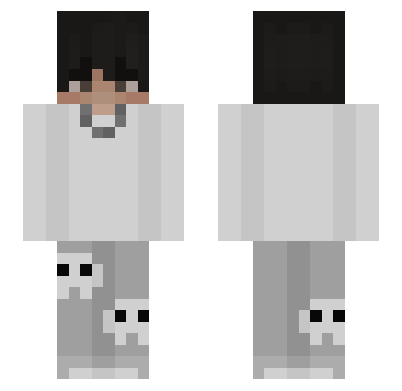 XZOEO Minecraft skin, front and back view