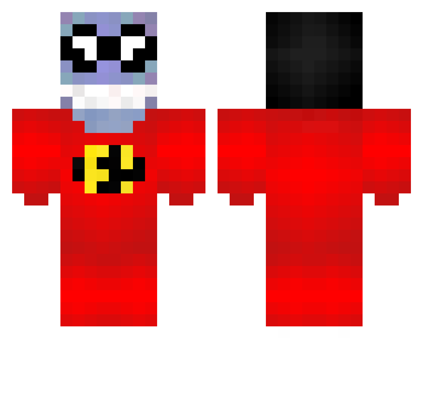 Yaoi Minecraft skin, front and back view