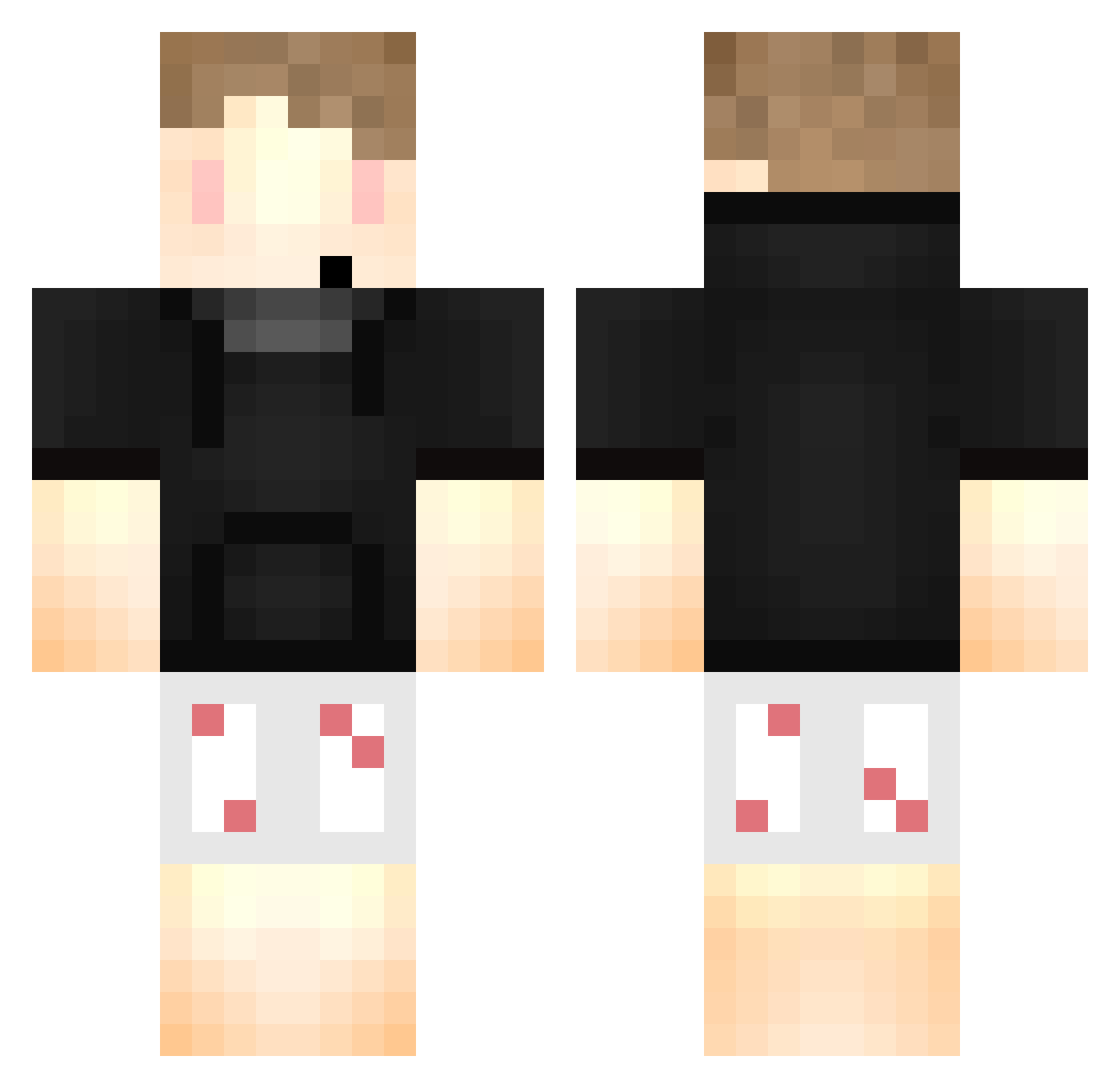 Boys Minecraft skin, front and back view