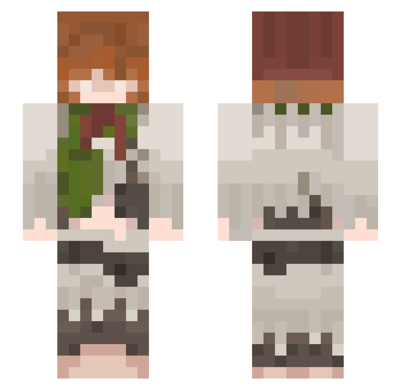 cammesy Minecraft skin, front and back view