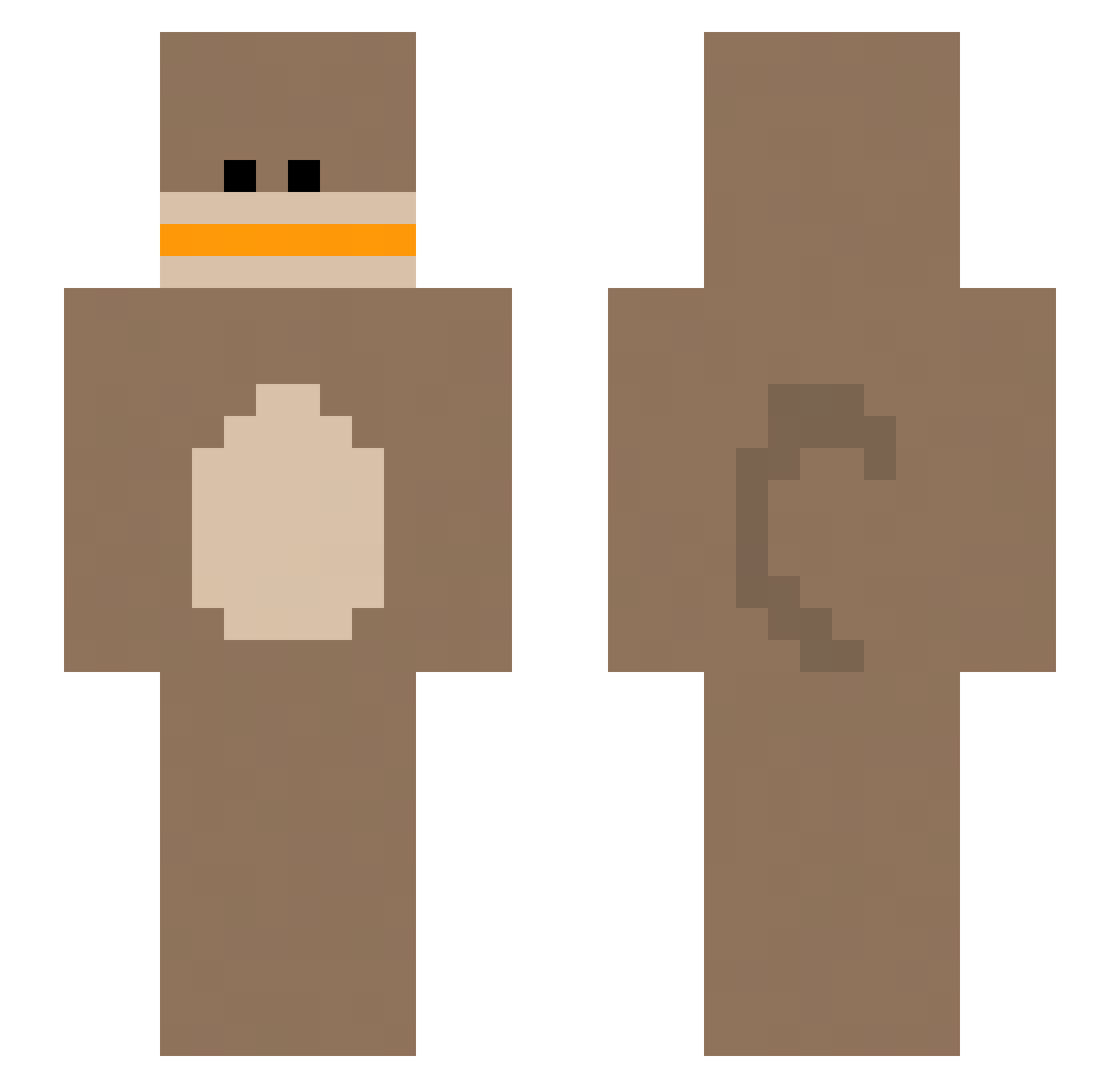 penqy Minecraft skin, front and back view