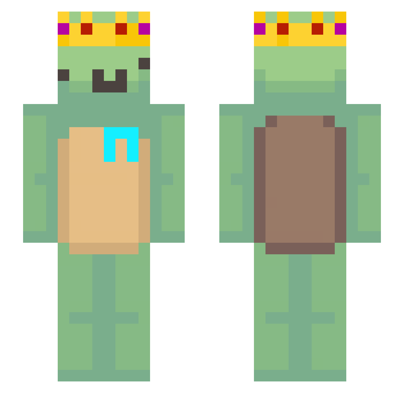 wypeobo Minecraft skin, front and back view