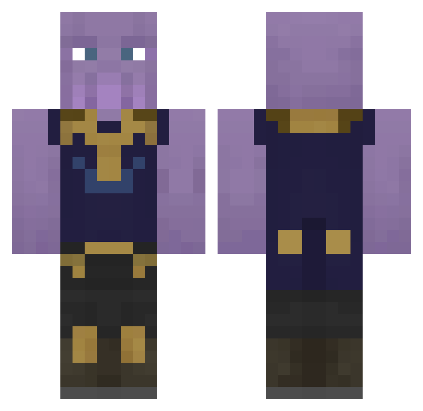 BradipoLezzo420 Minecraft skin, front and back view