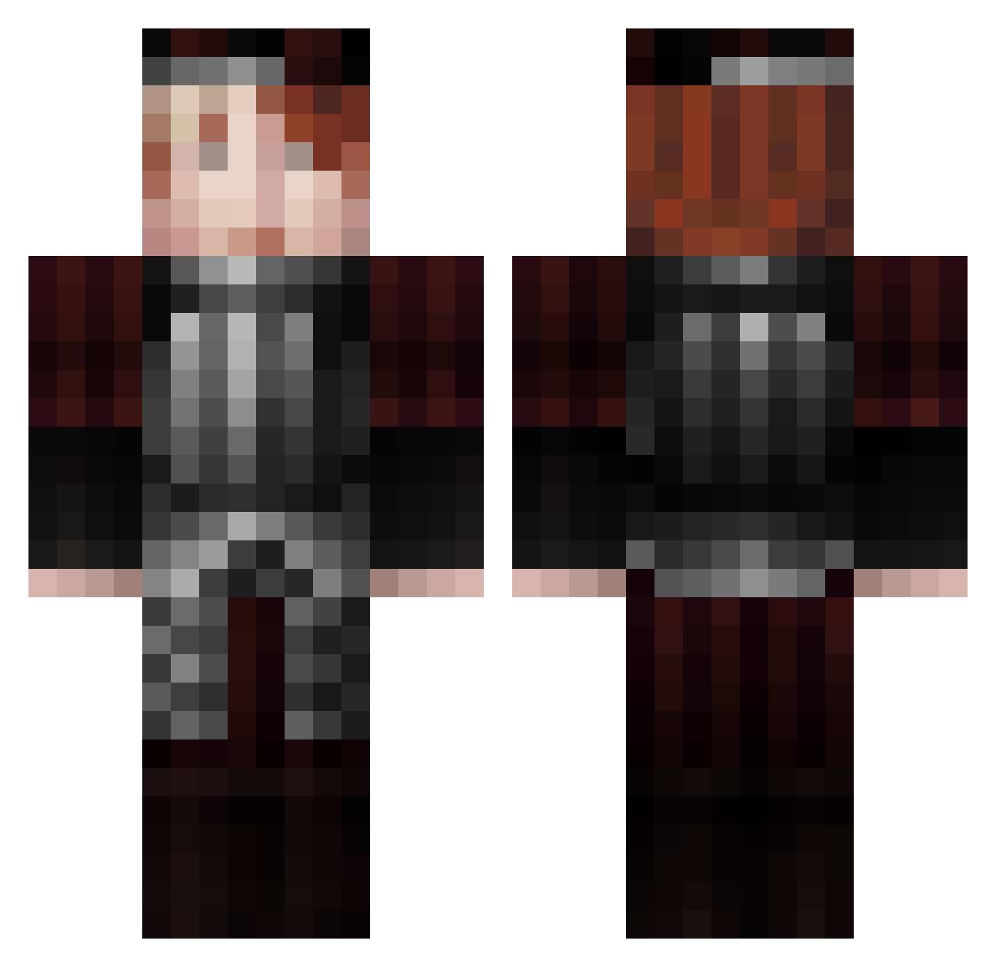 Digit005 Minecraft skin, front and back view