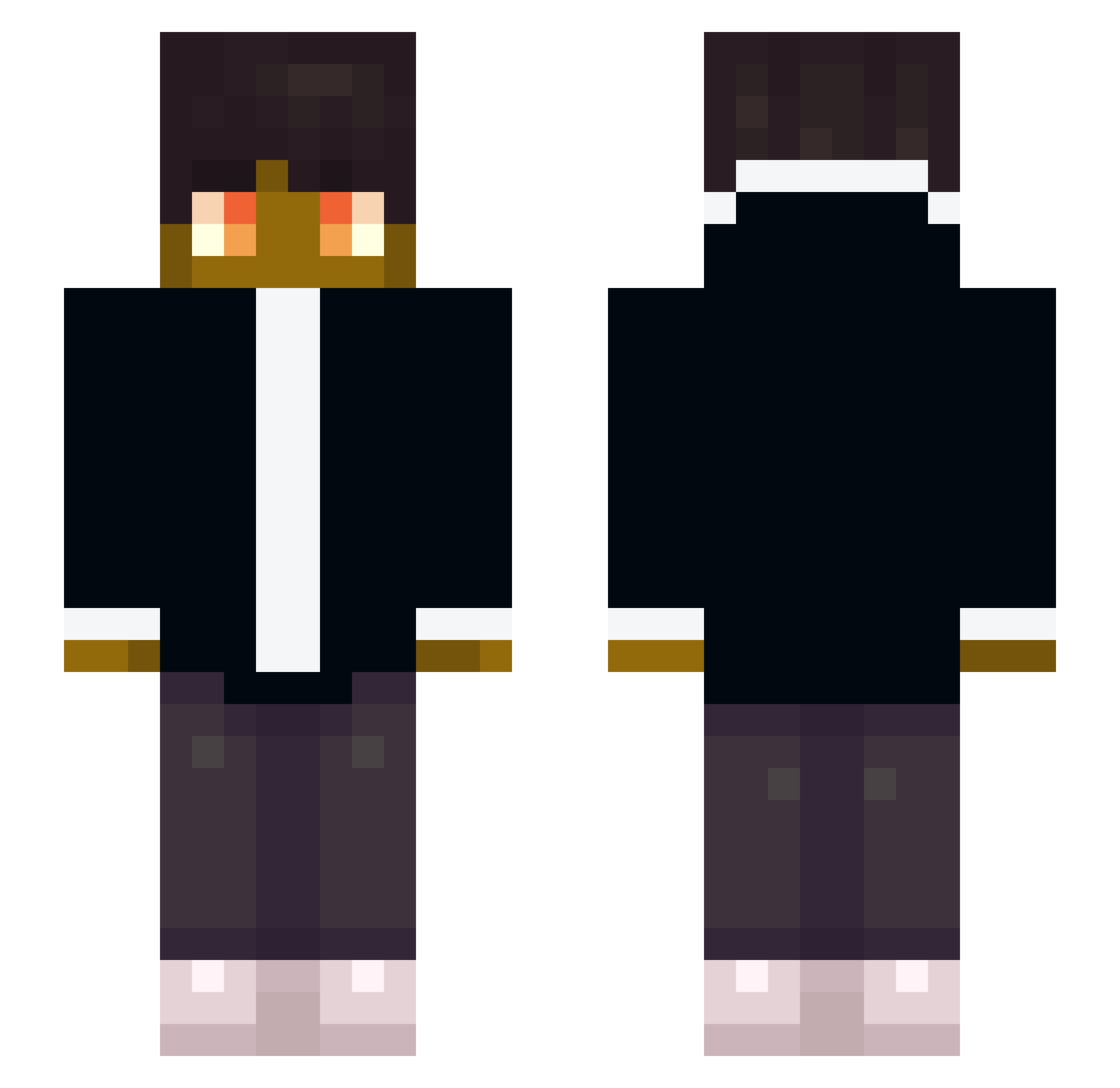 Gumball100 Minecraft skin, front and back view