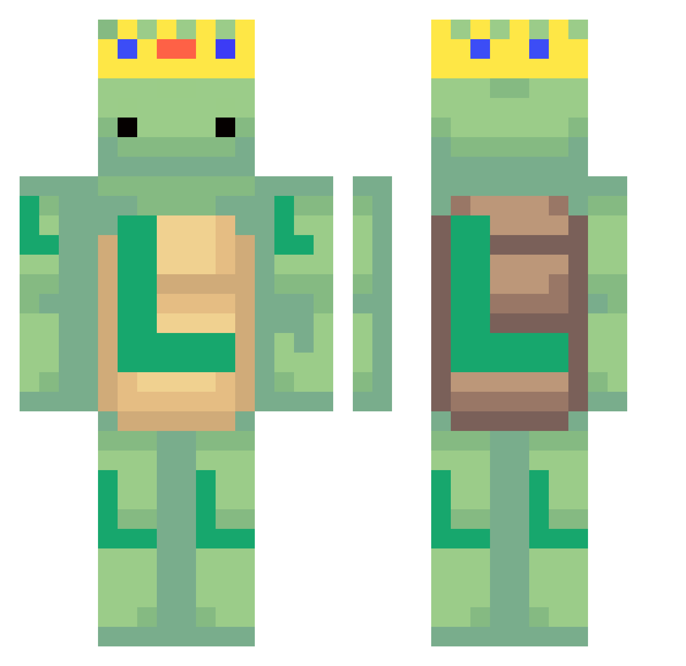 VIC123123 Minecraft skin, front and back view