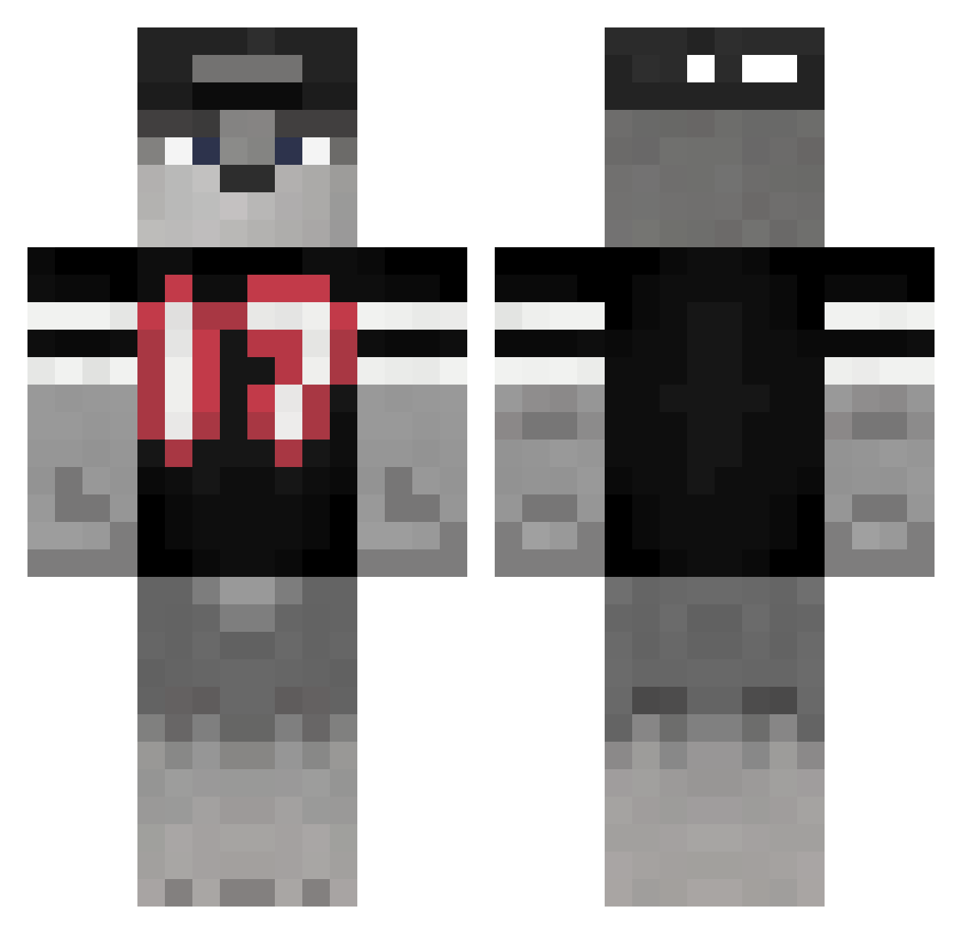 Azm4h Minecraft skin, front and back view