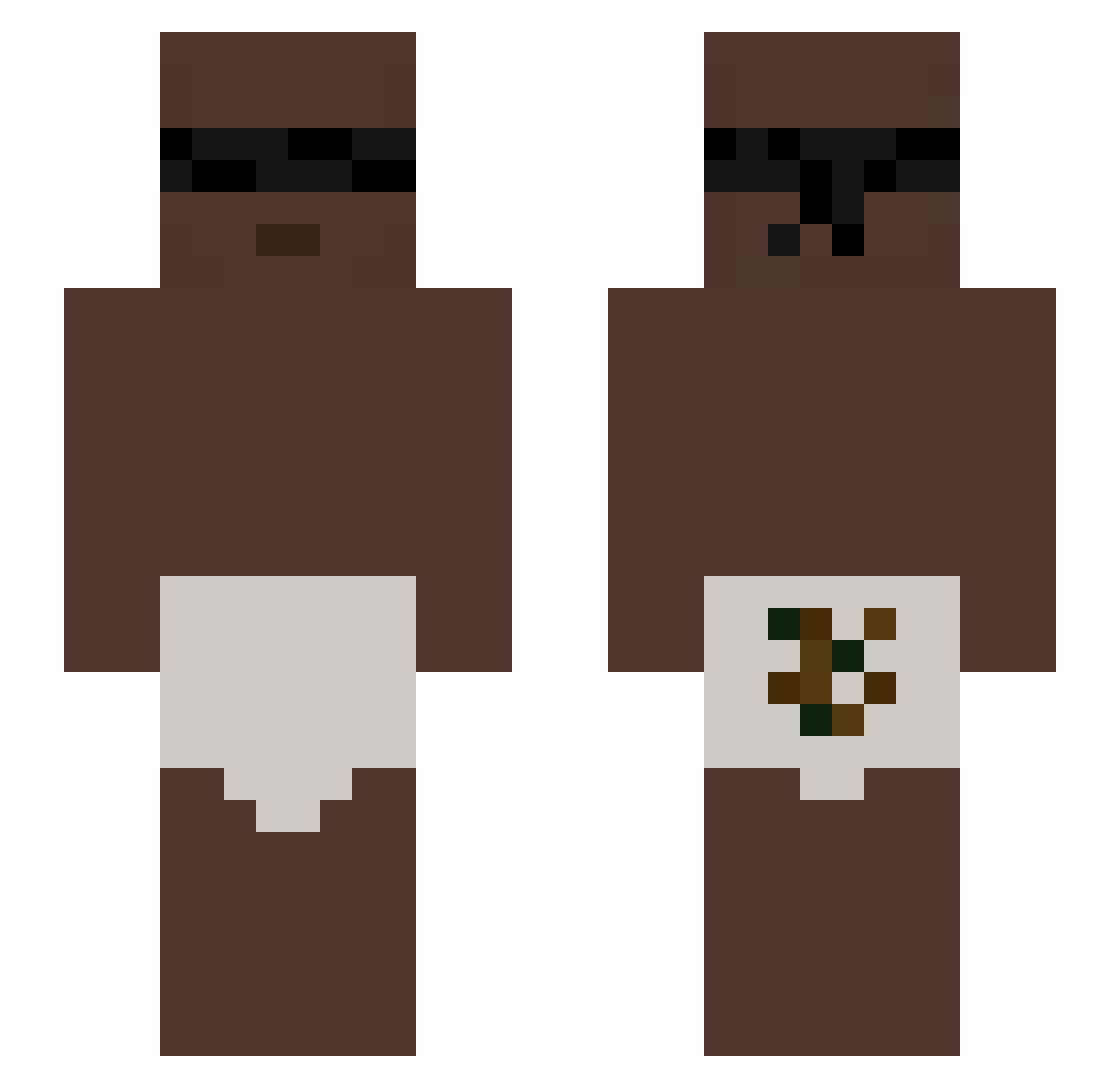 H4ckzzznX717 Minecraft skin, front and back view