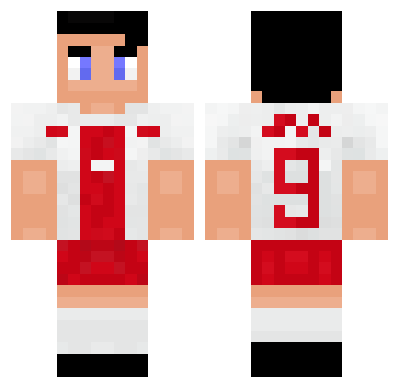 HeroBrine7 Minecraft skin, front and back view