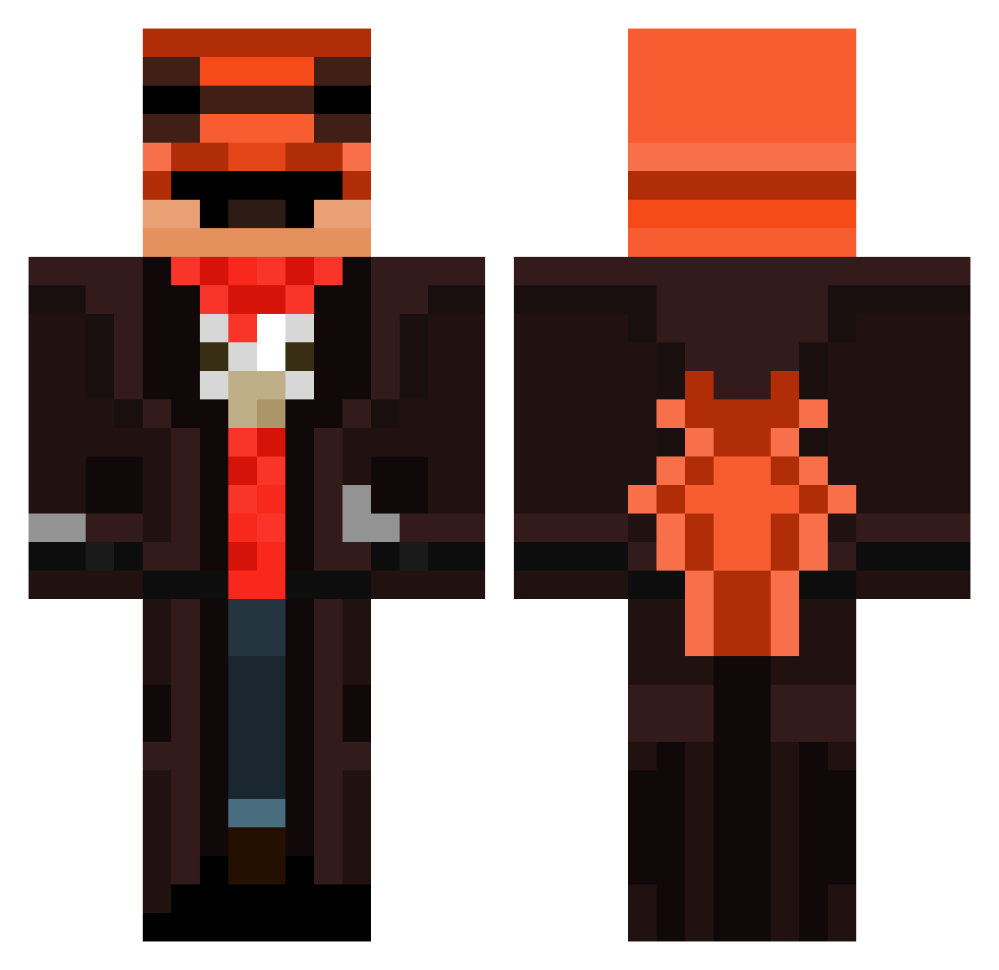 wangsMC Minecraft skin, front and back view