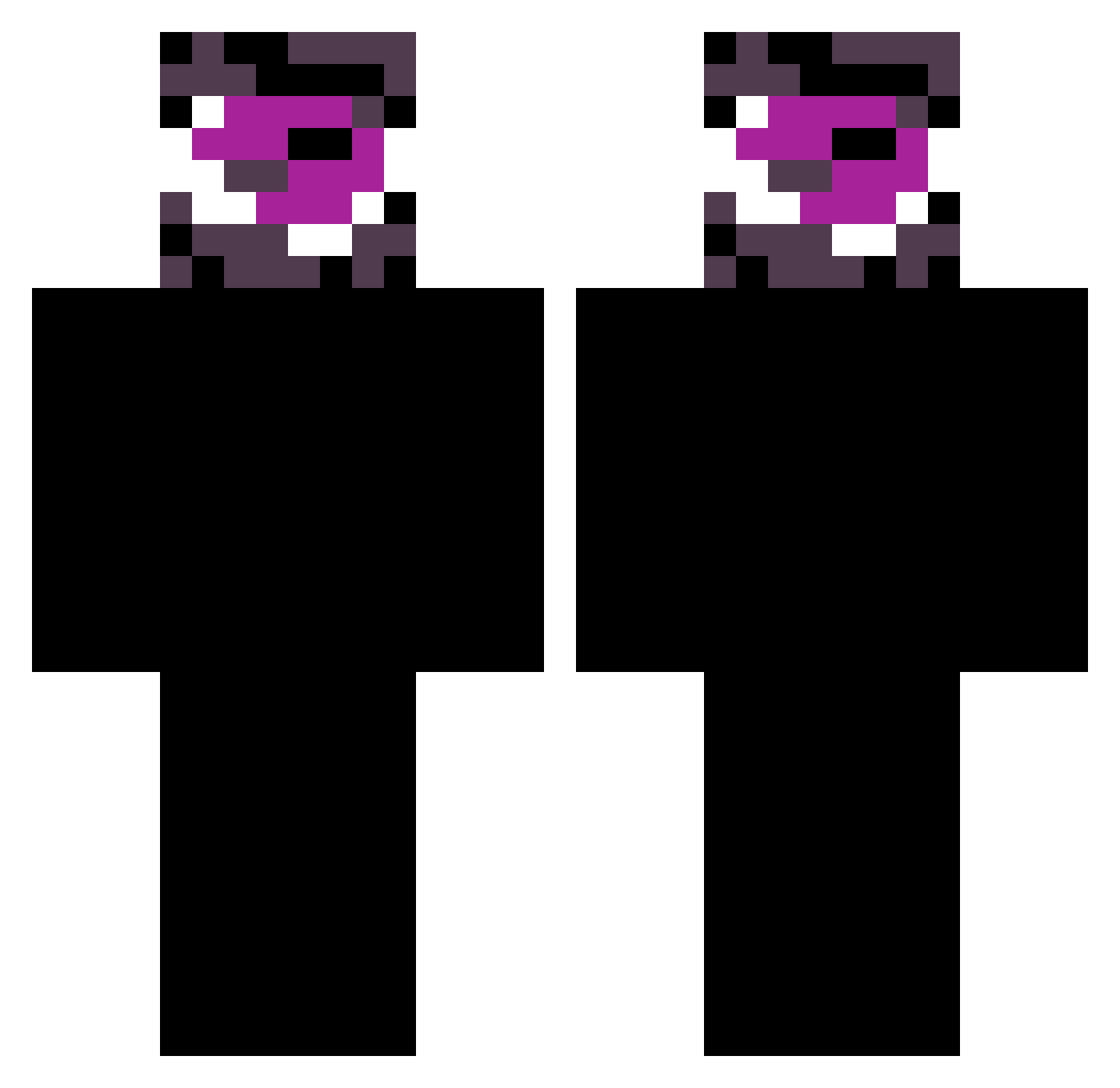 XVVOID Minecraft skin, front and back view