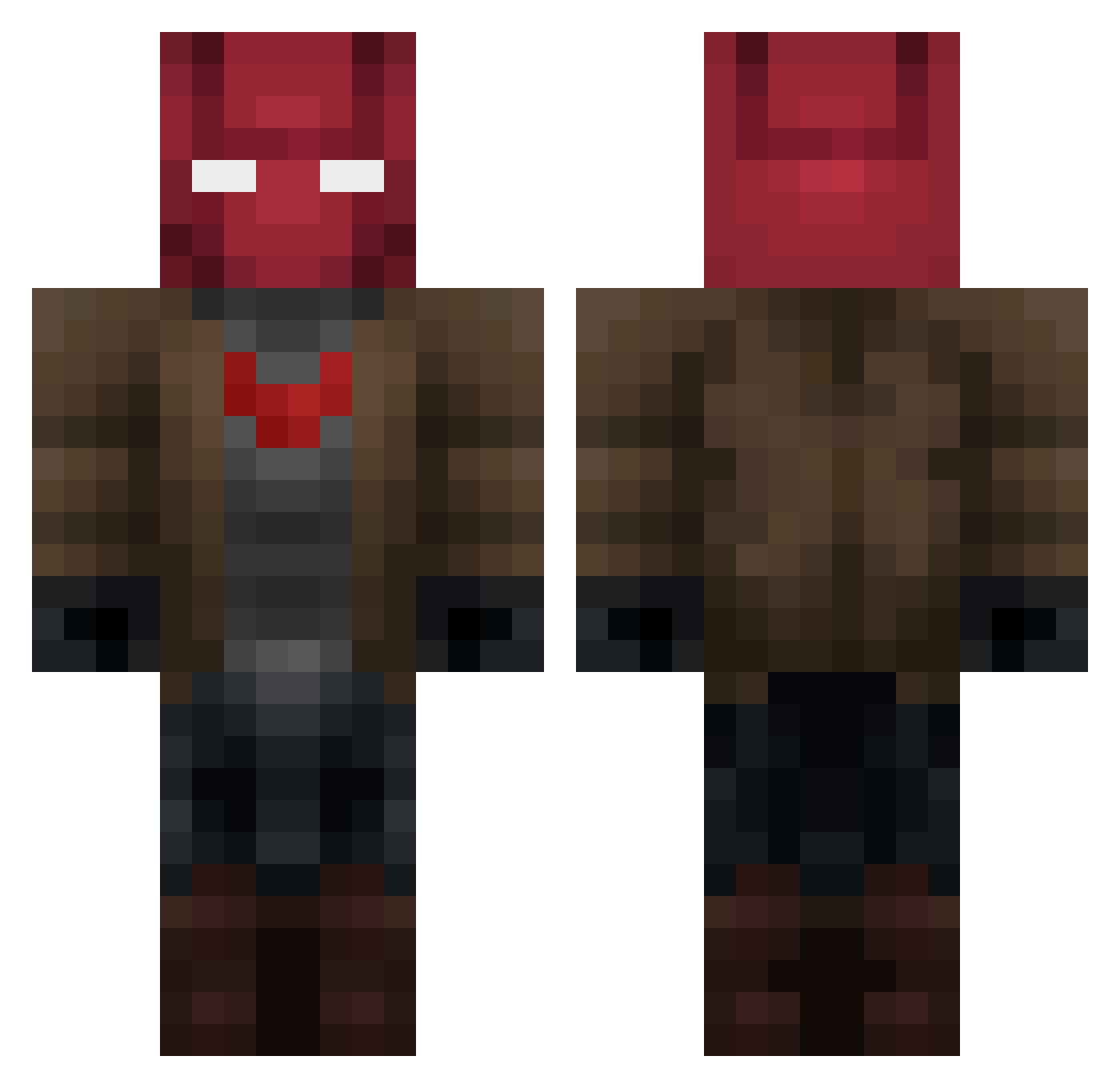 Brosito Minecraft skin, front and back view