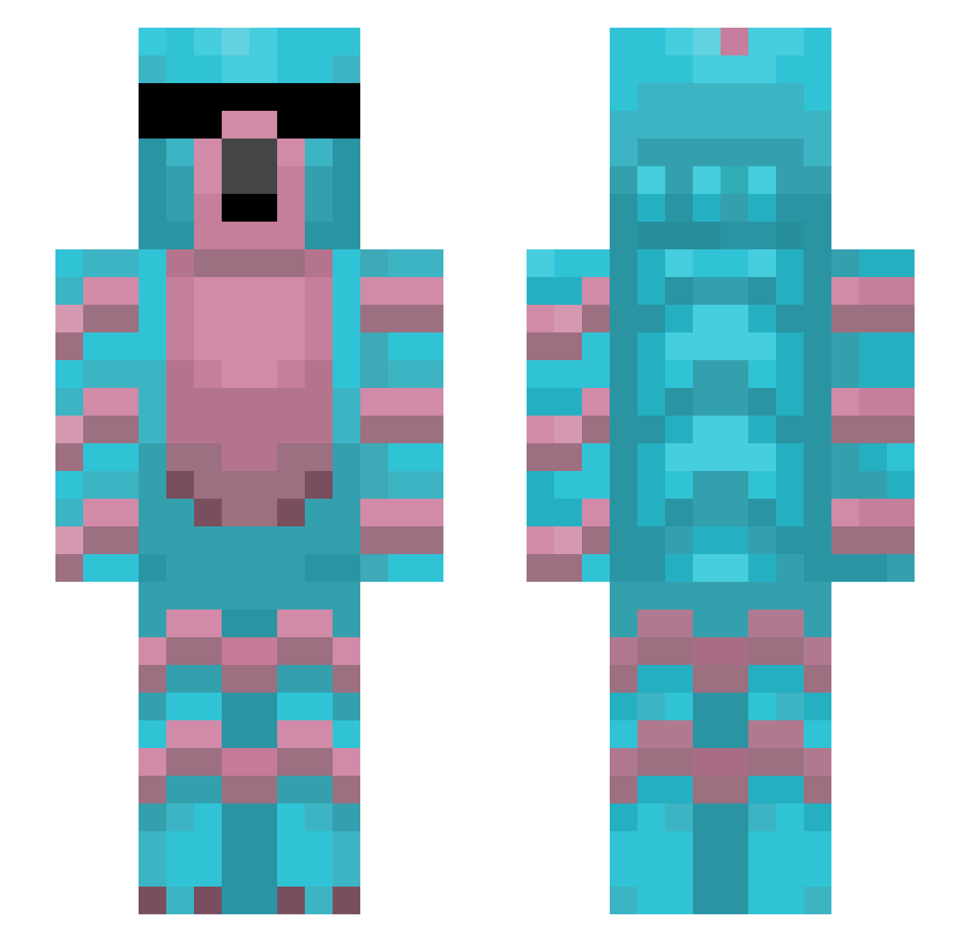TootyPatrooty Minecraft skin, front and back view