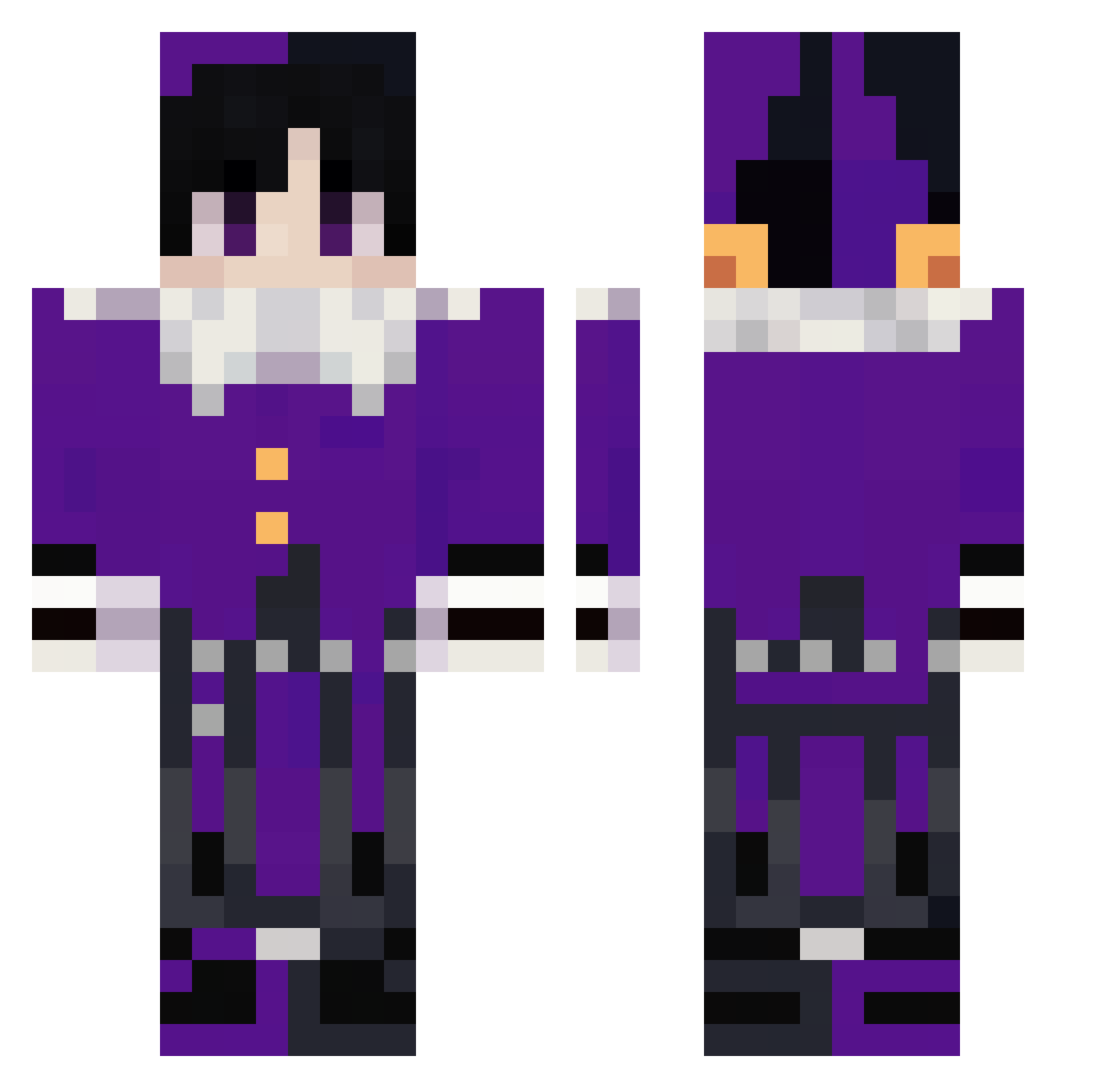 Stempny Minecraft skin, front and back view