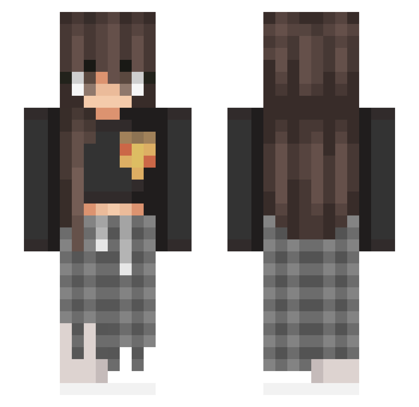 Kleintjeh Minecraft skin, front and back view