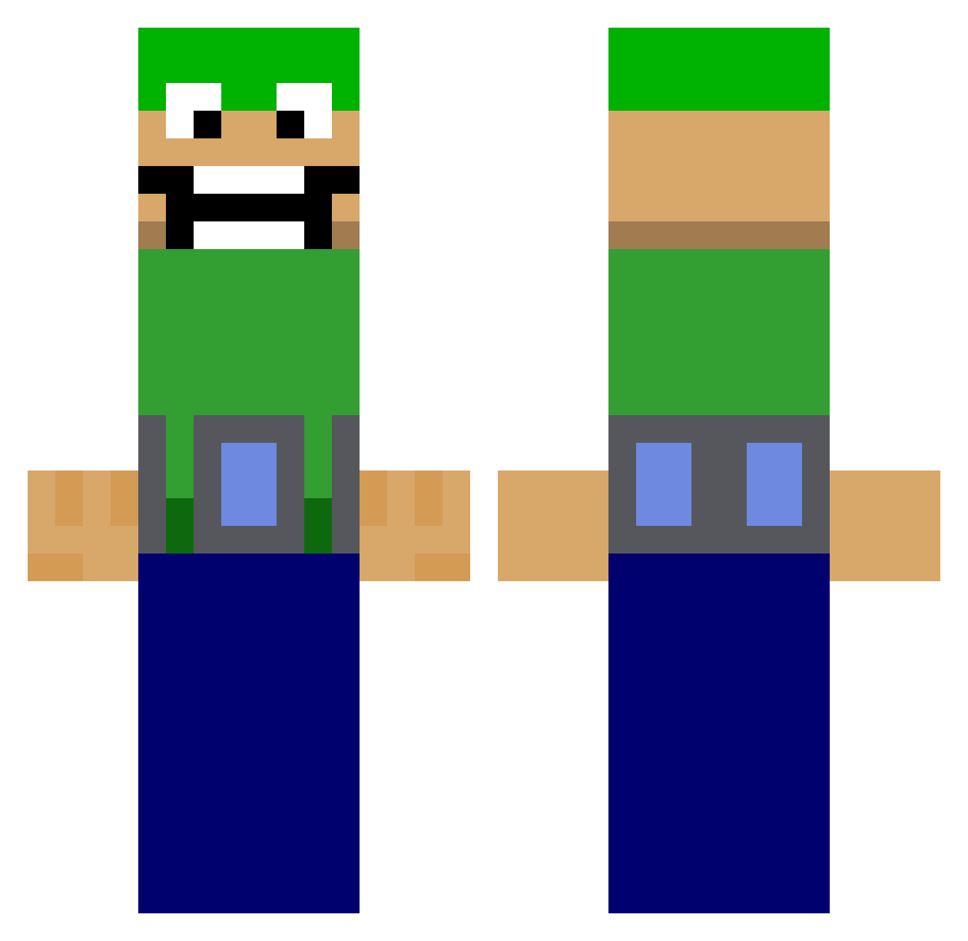 jolatodos1 Minecraft skin, front and back view