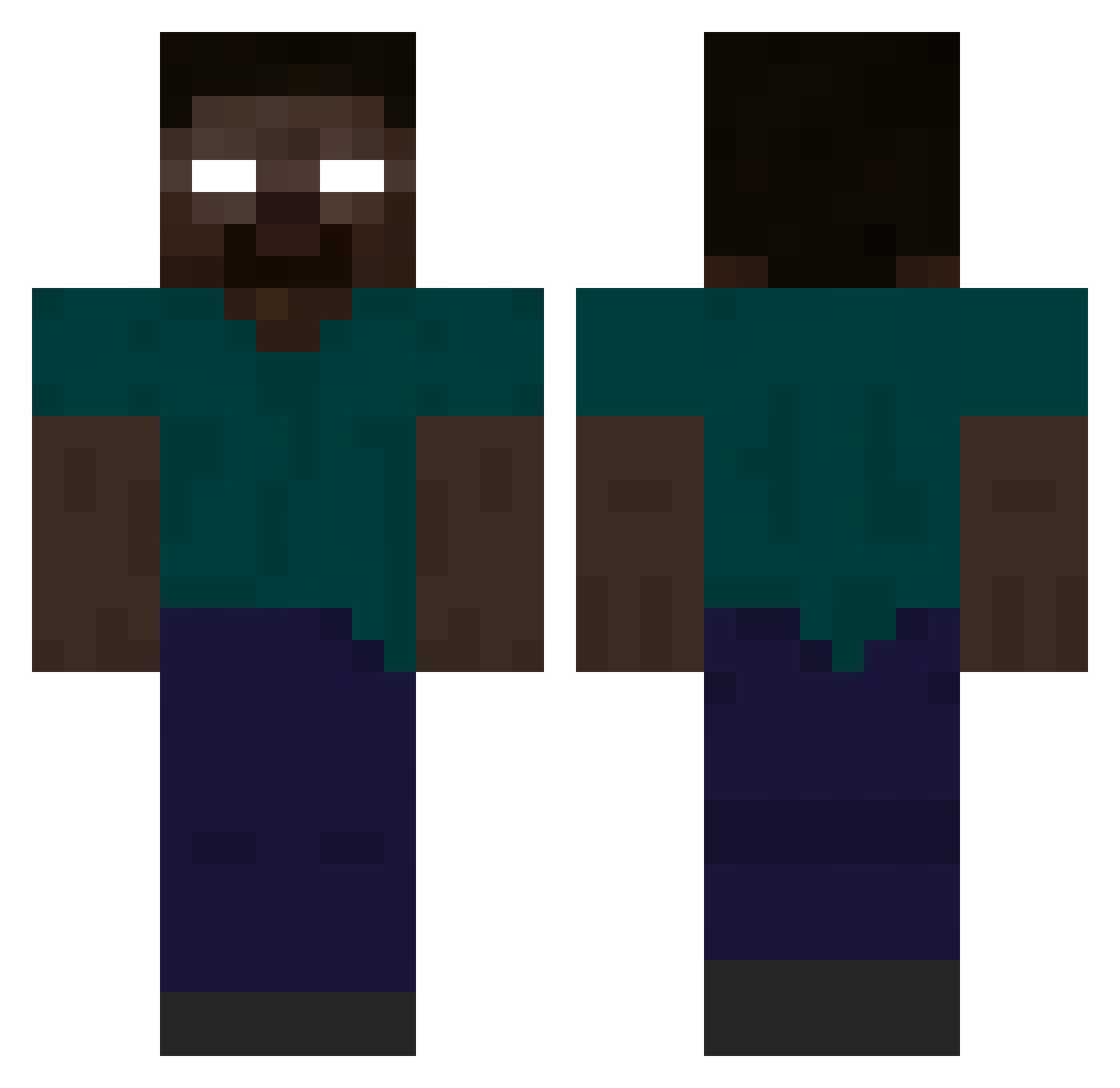 ragwack Minecraft skin, front and back view