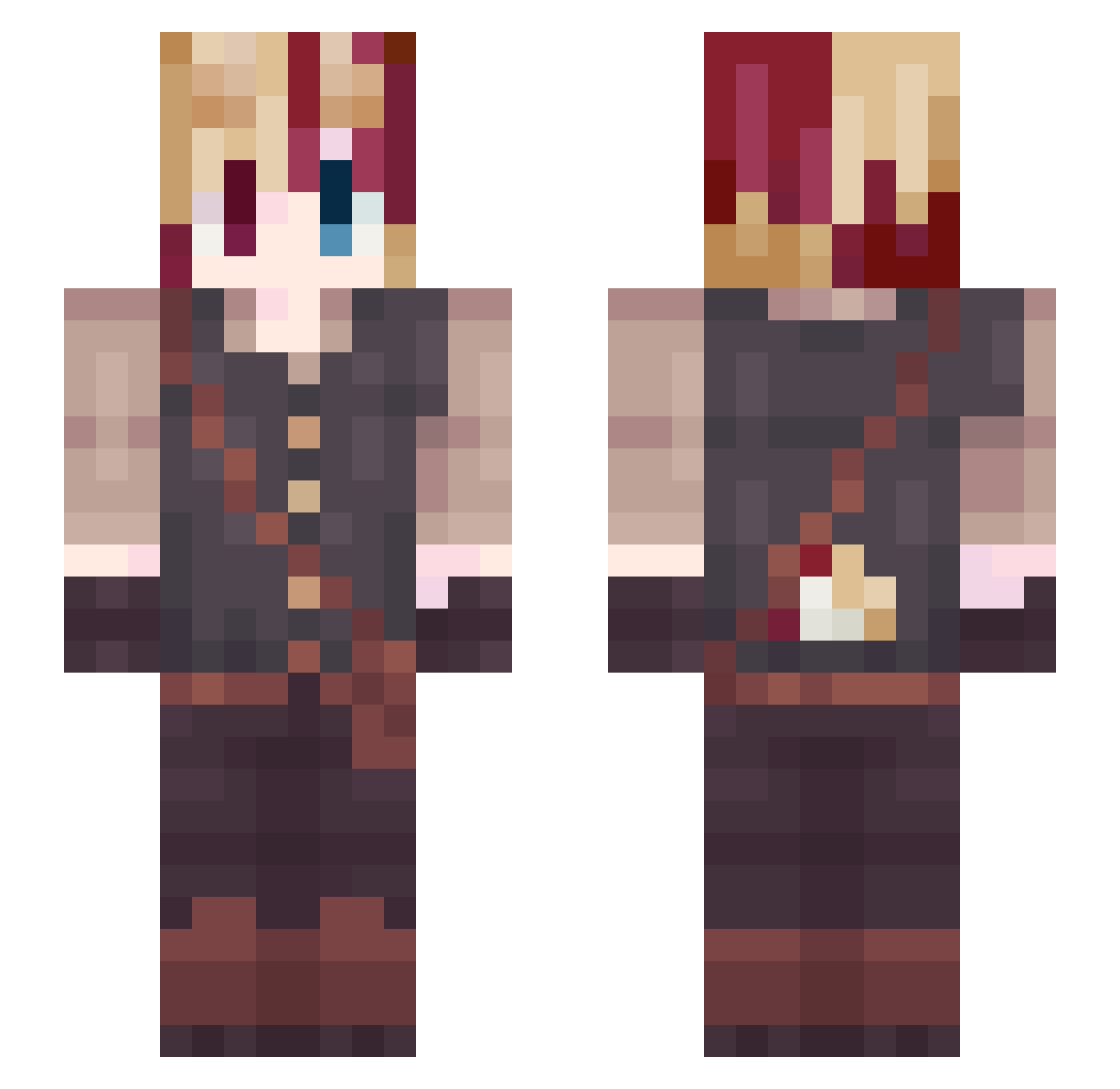 RainedOnDreams Minecraft skin, front and back view