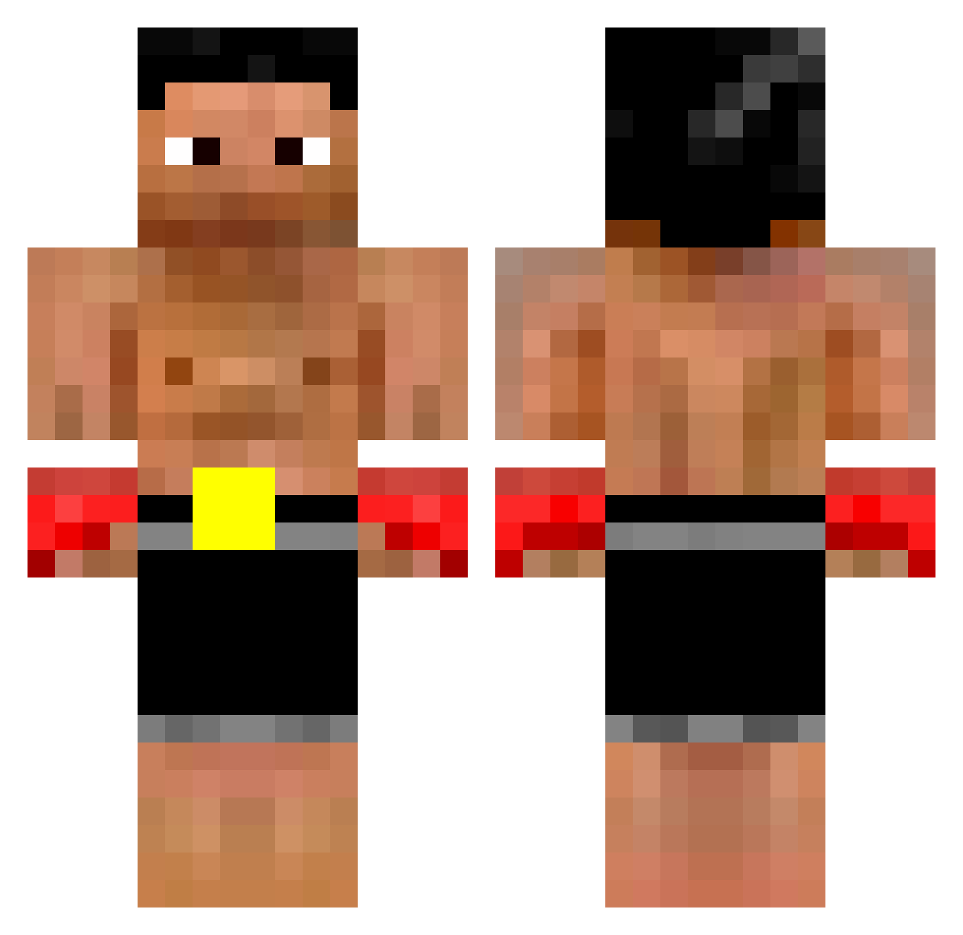 VeaSaxZ Minecraft skin, front and back view