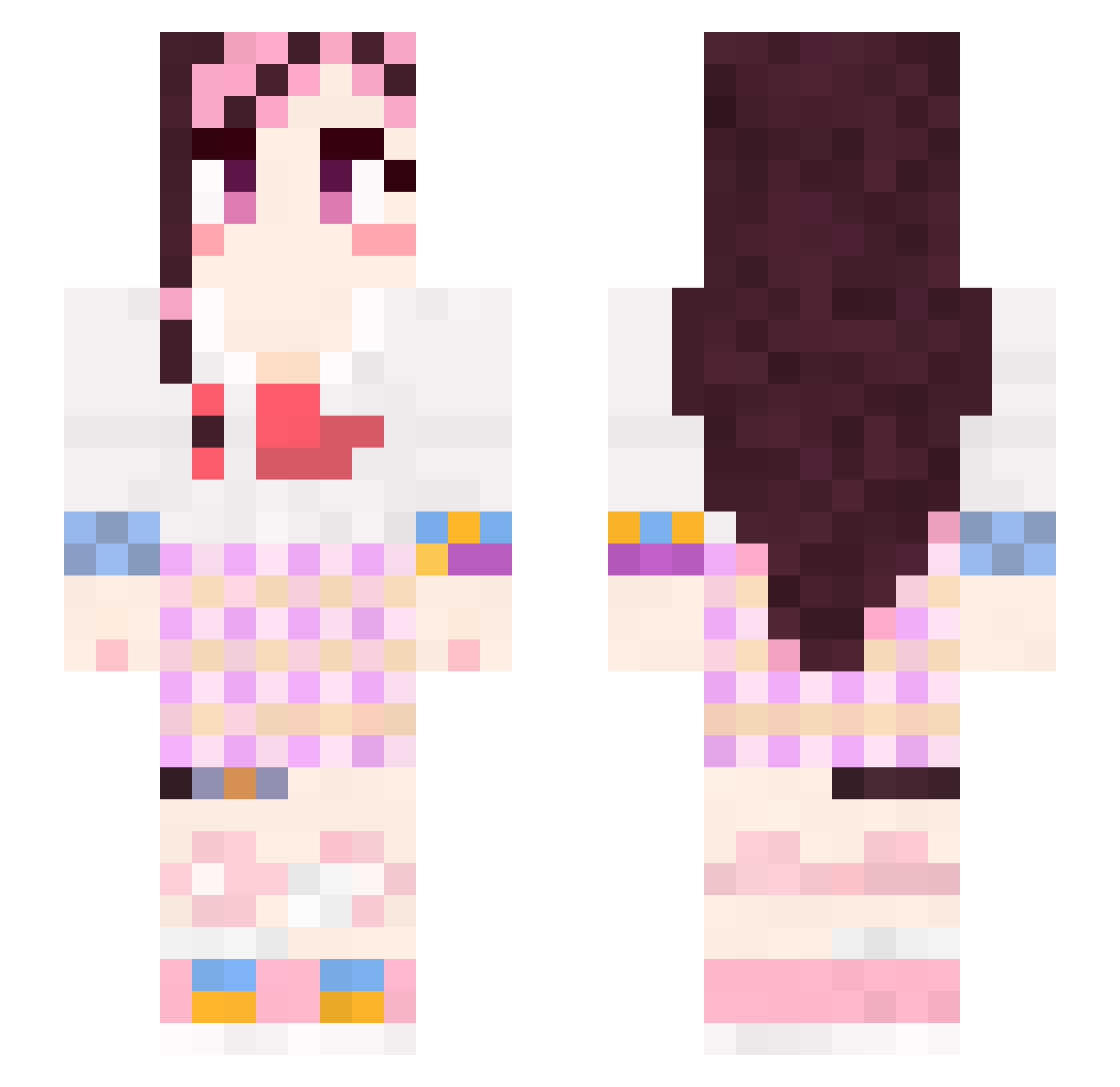 LocoChuu Minecraft skin, front and back view