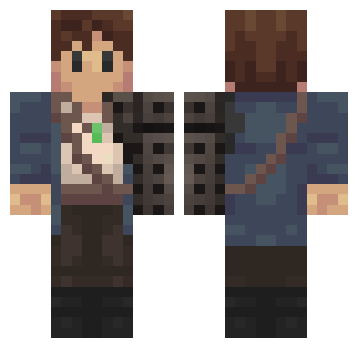 Bunngler Minecraft skin, front and back view