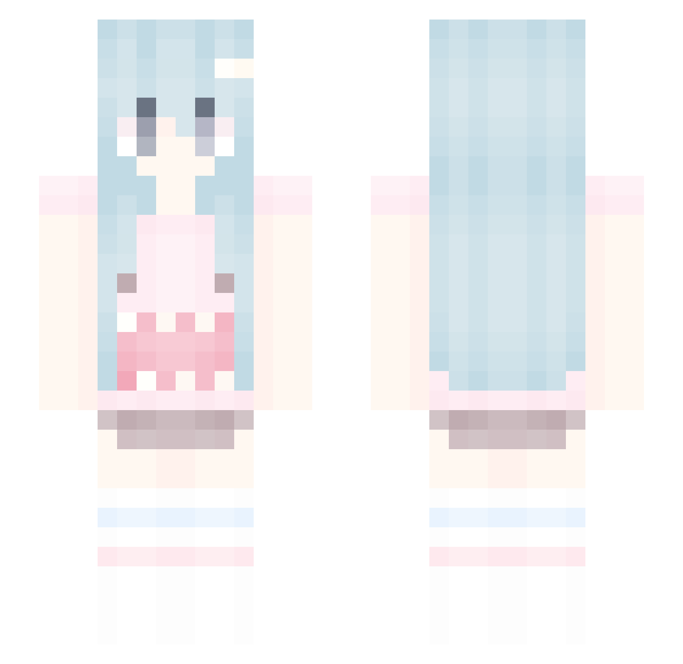 Tendae00 Minecraft skin, front and back view