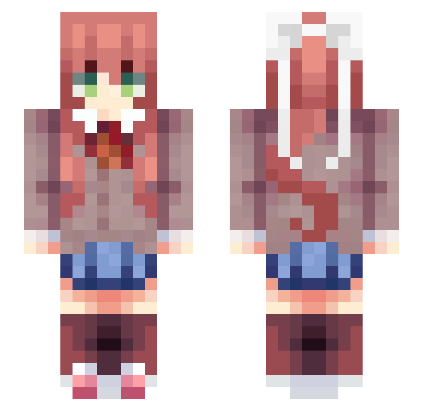 SenseiBoing Minecraft skin, front and back view