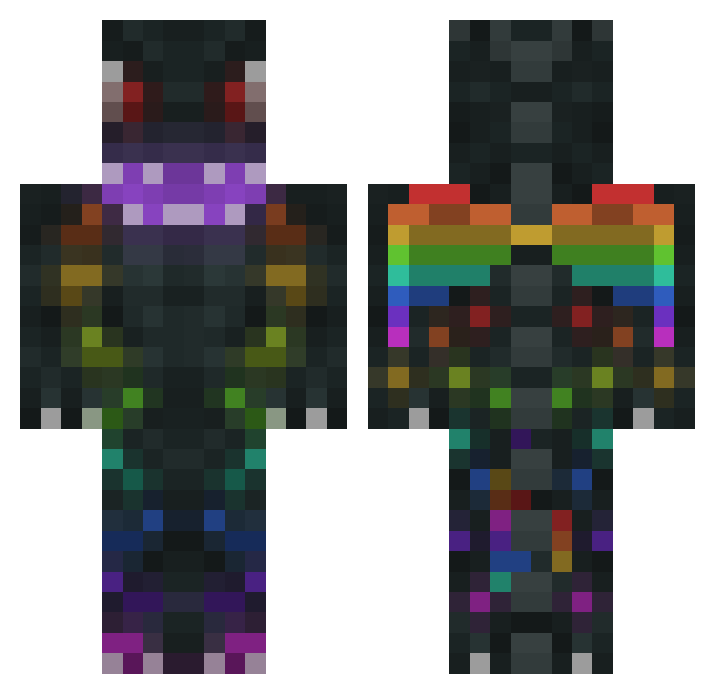 Dejjv Minecraft skin, front and back view