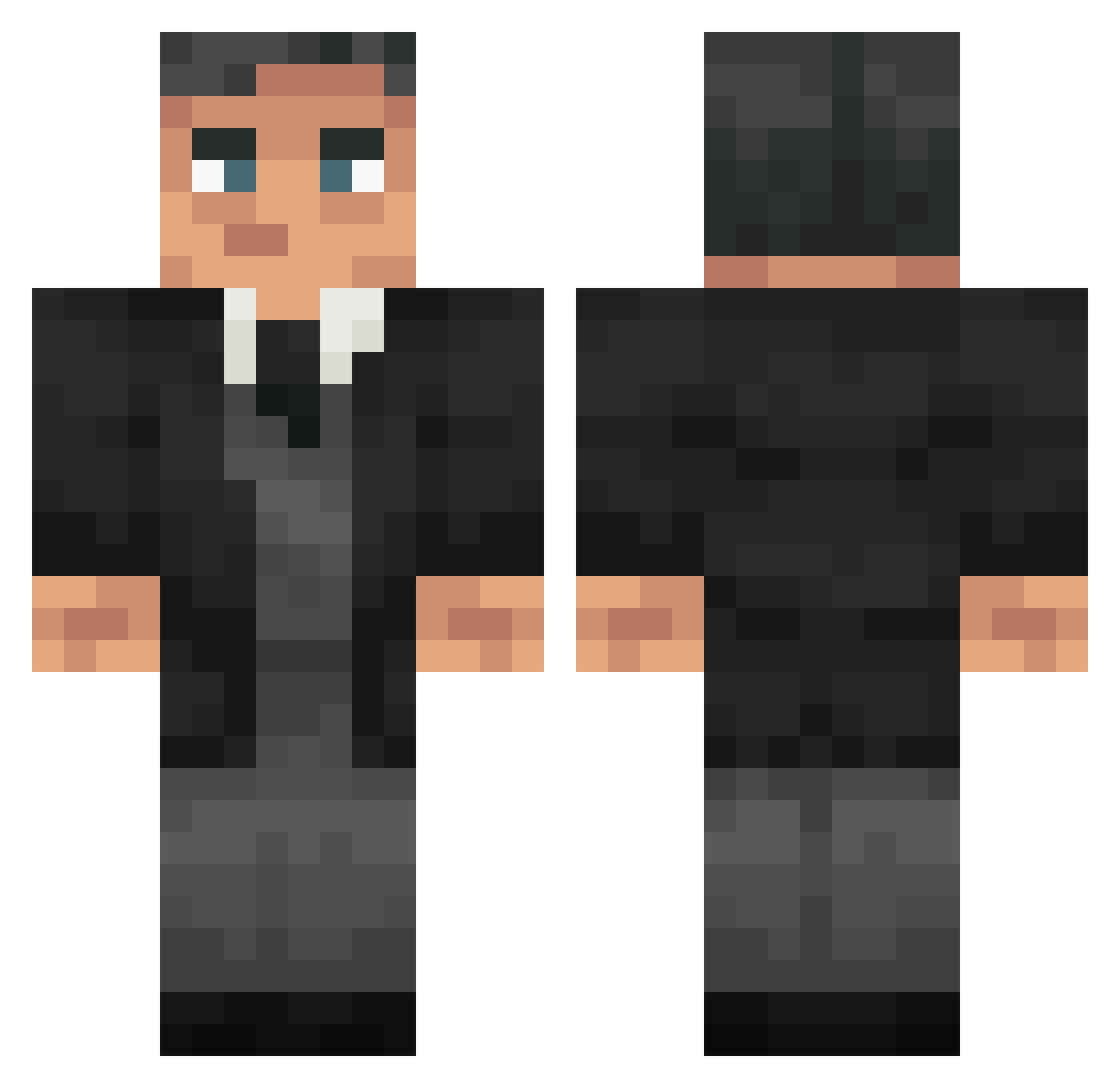 MrKubaja1337 Minecraft skin, front and back view
