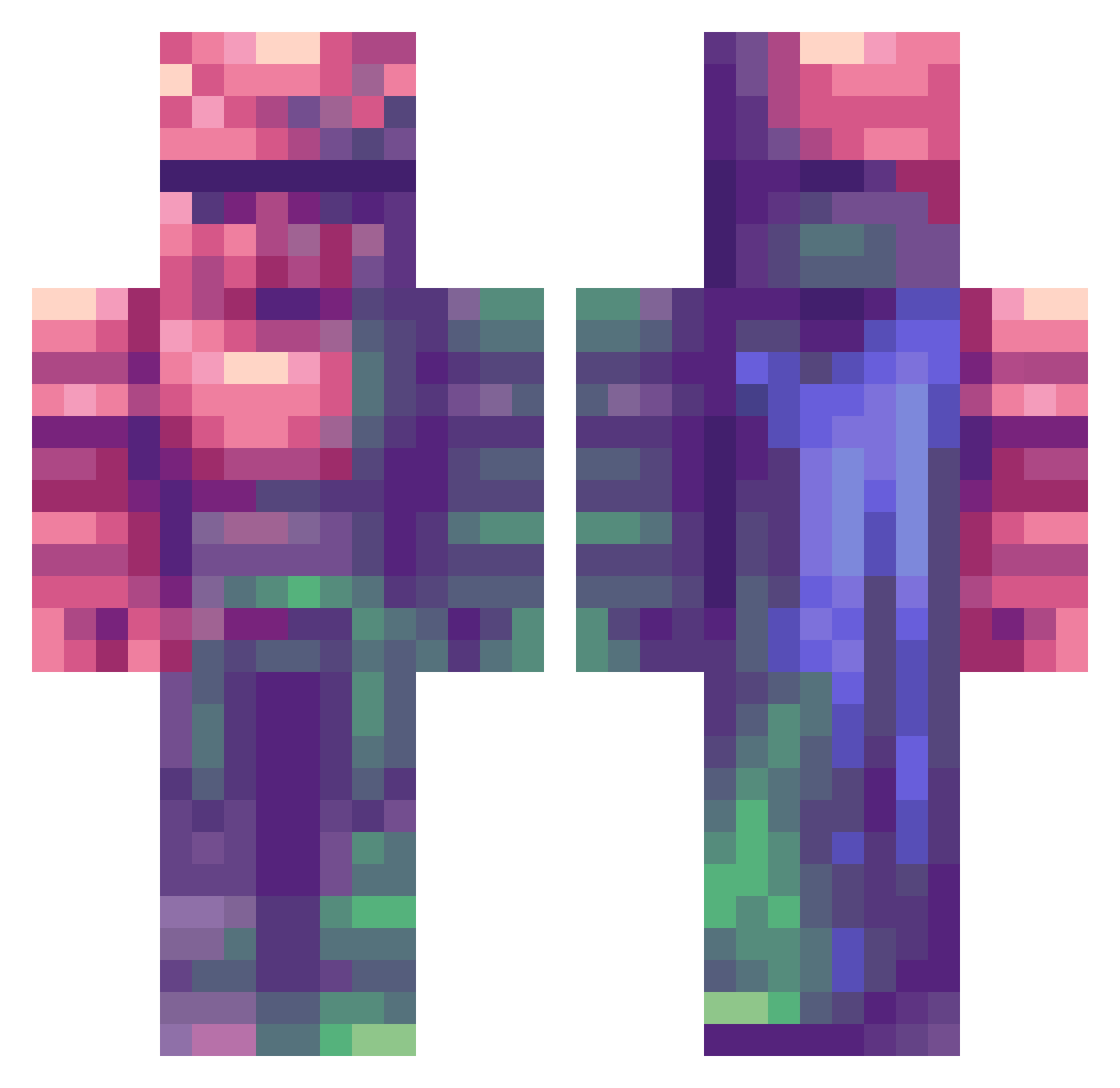 Lukoluk2002 Minecraft skin, front and back view
