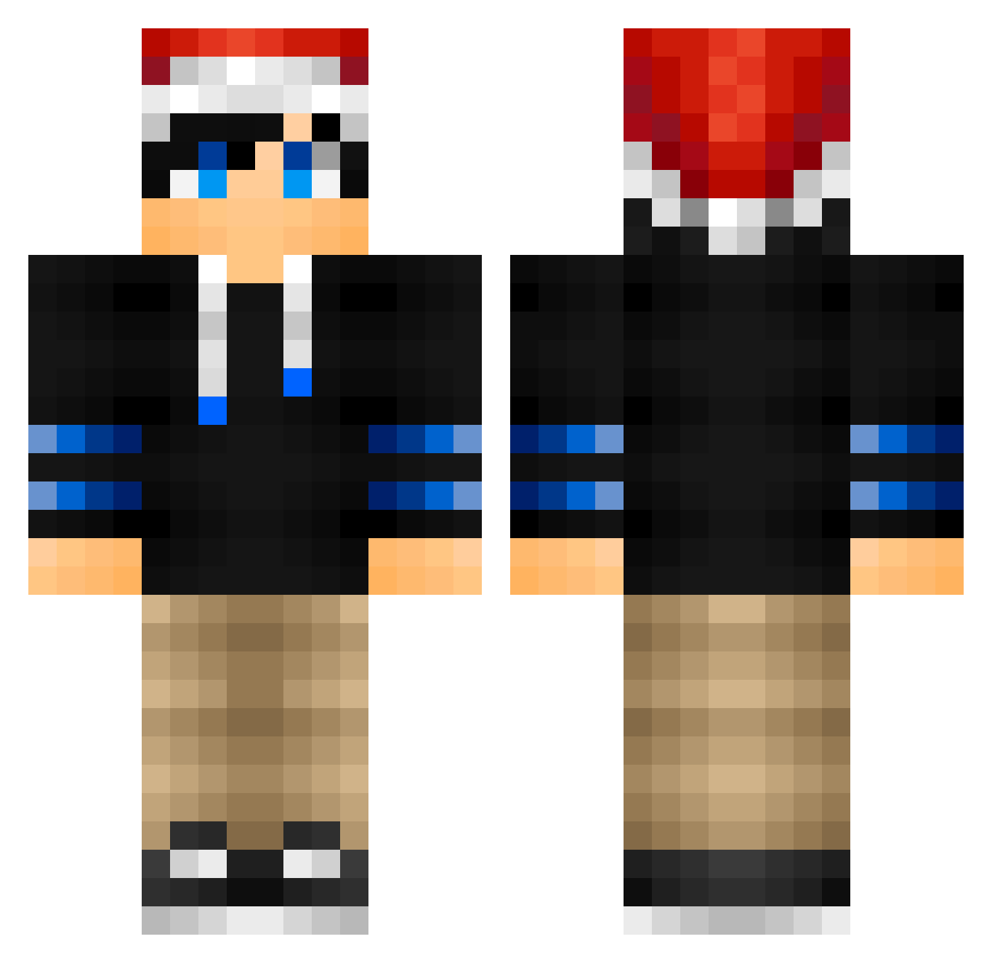 SSVapor Minecraft skin, front and back view