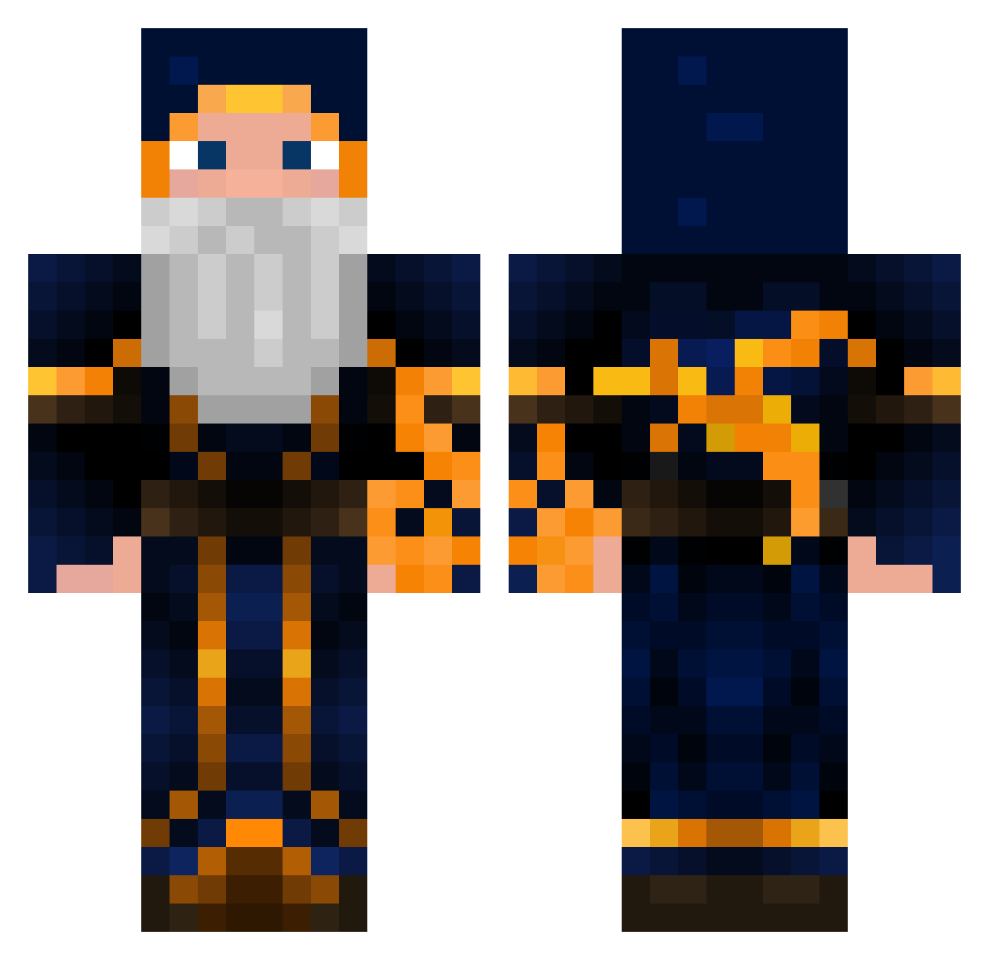 verdev Minecraft skin, front and back view