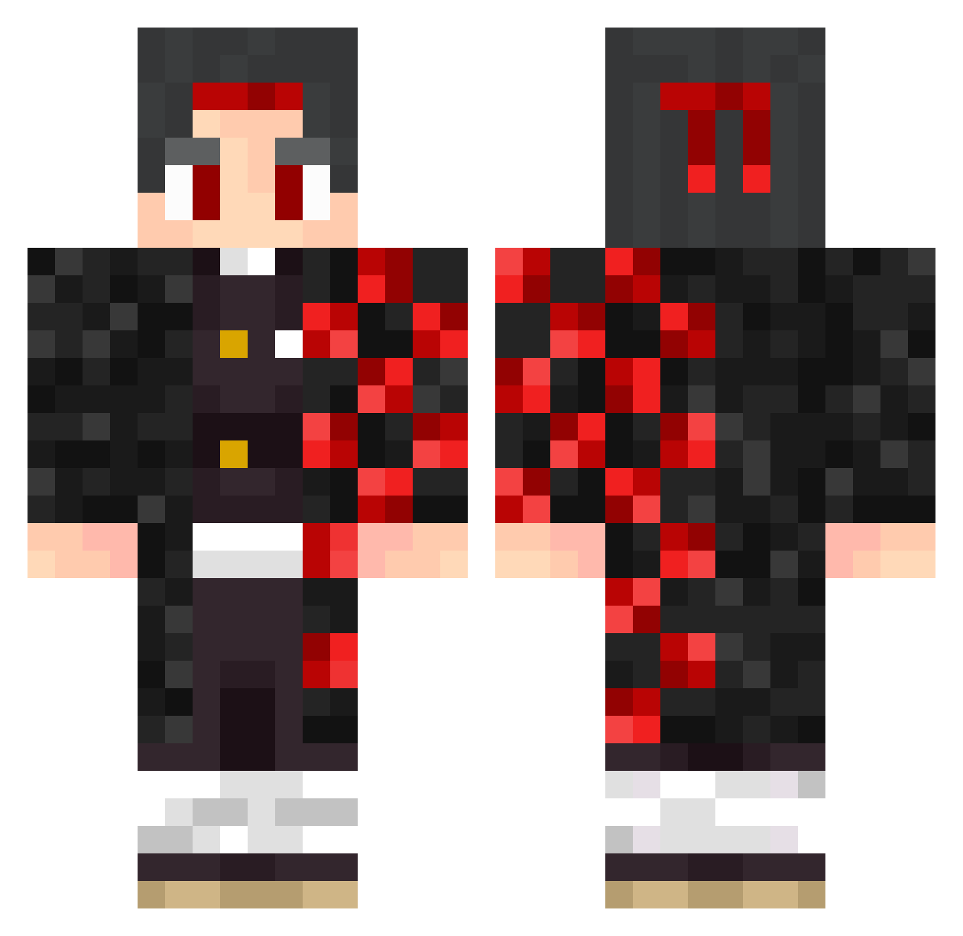 ak1ra_M Minecraft skin, front and back view