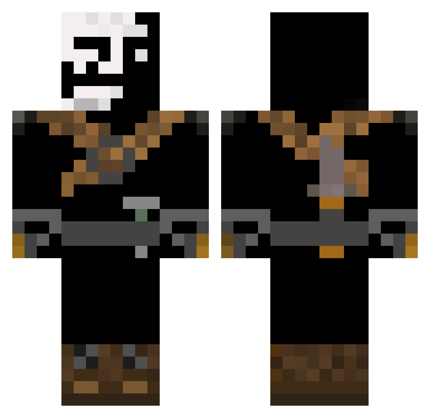 Y4WN Minecraft skin, front and back view