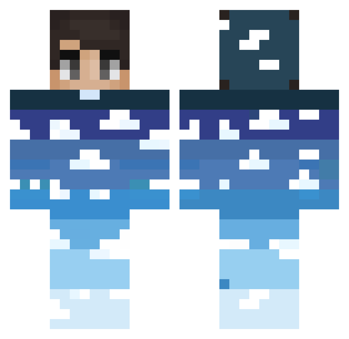 Sweltered Minecraft skin, front and back view