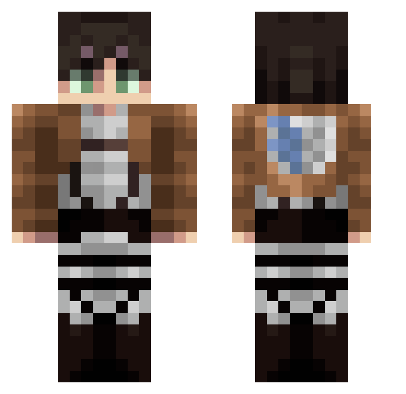 Alleeeeeen Minecraft skin, front and back view