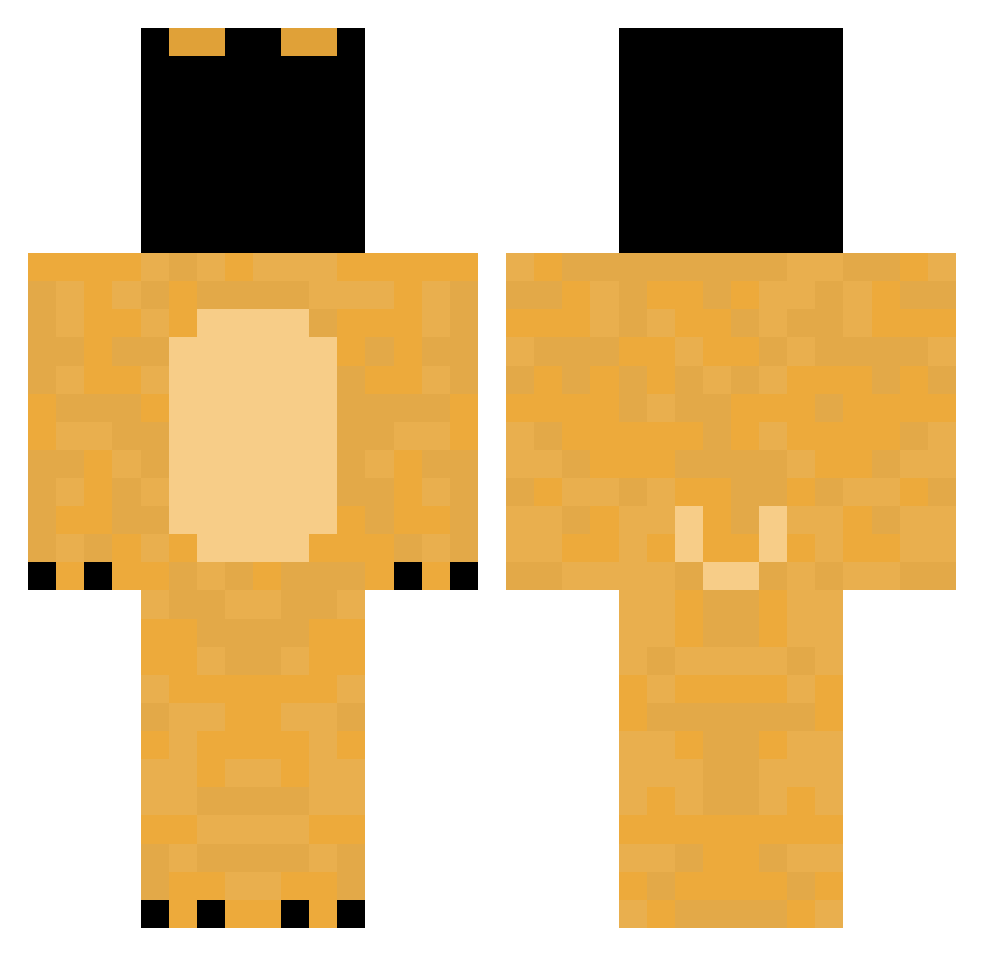 Stonker Minecraft skin, front and back view
