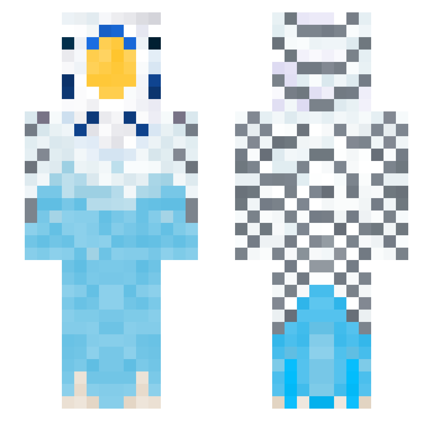 Pollieske Minecraft skin, front and back view