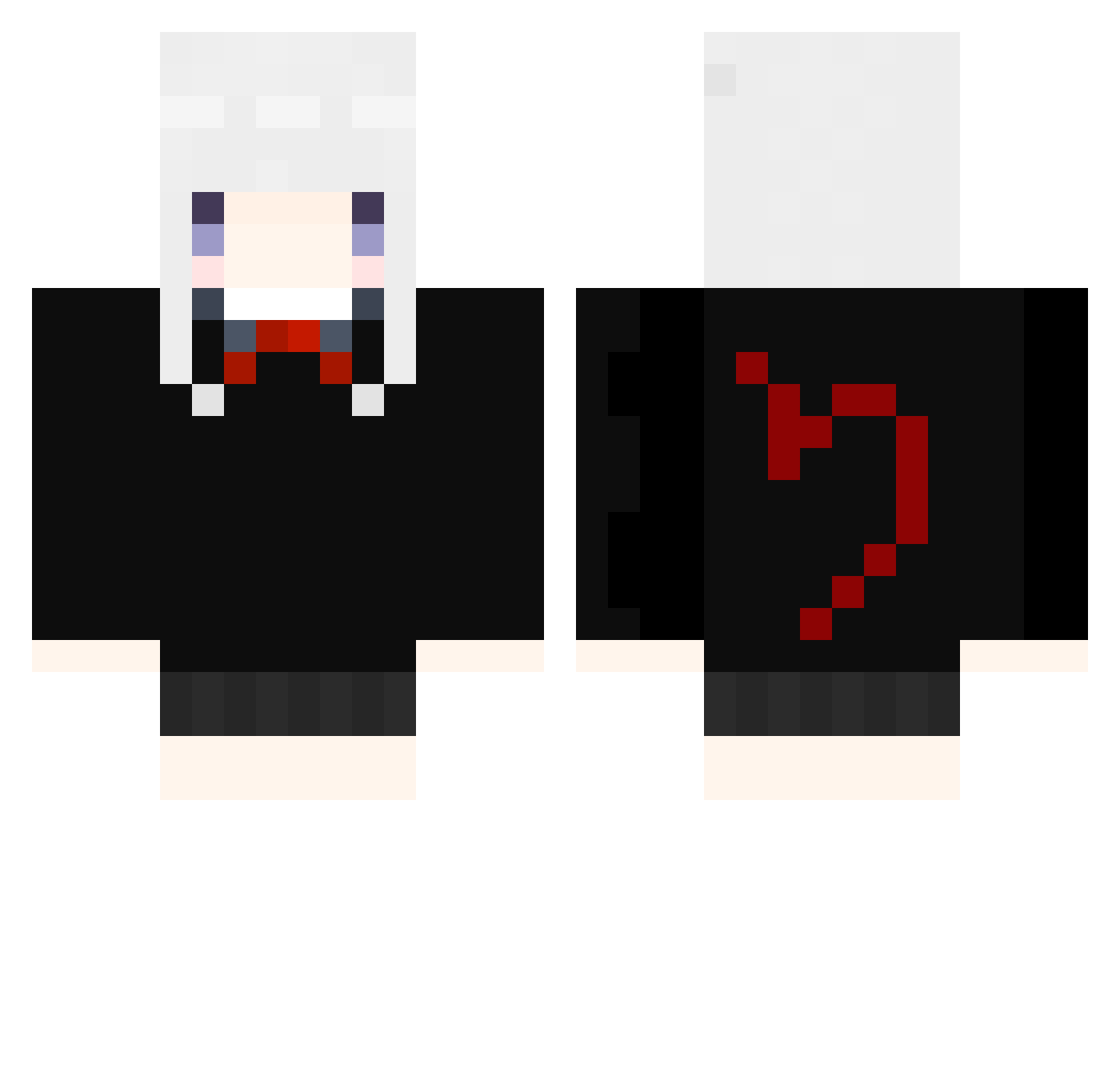 B1ubiuu Minecraft skin, front and back view