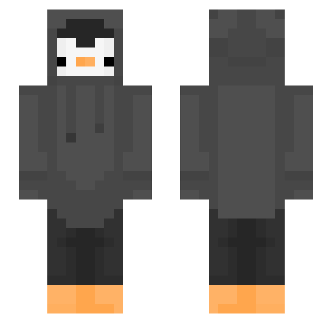 MsterSnooze Minecraft skin, front and back view