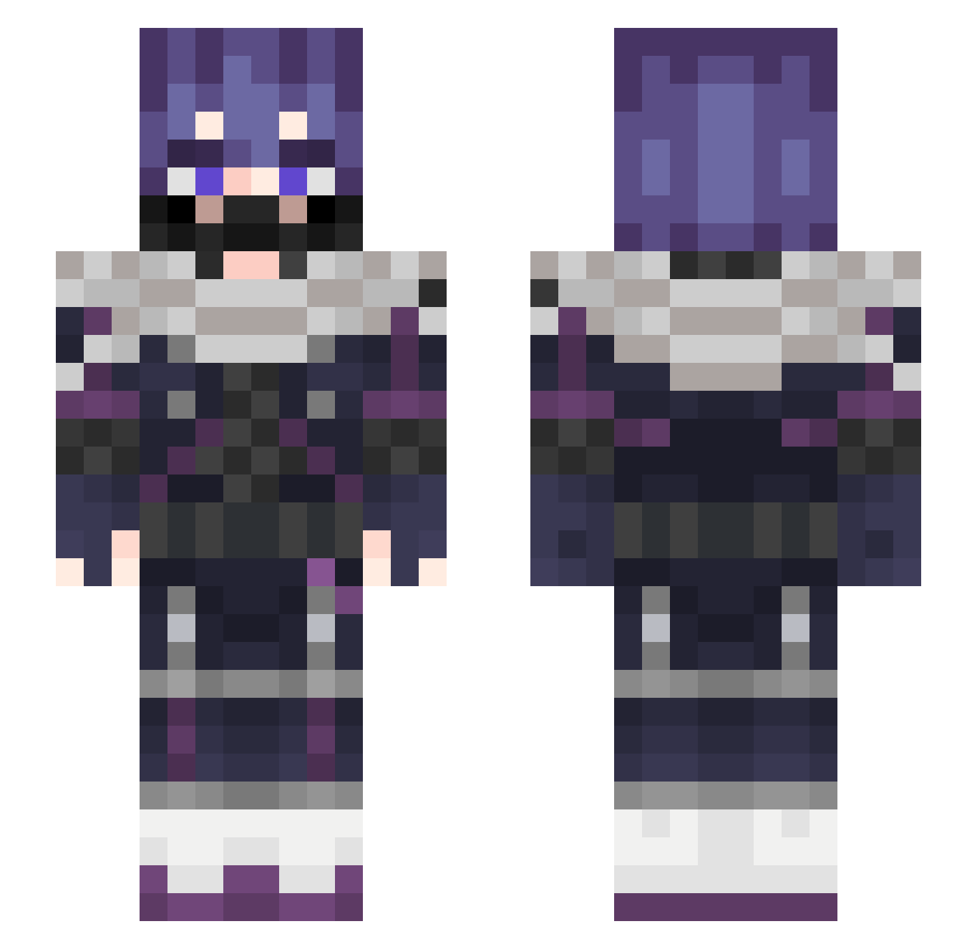 Ruubak Minecraft skin, front and back view