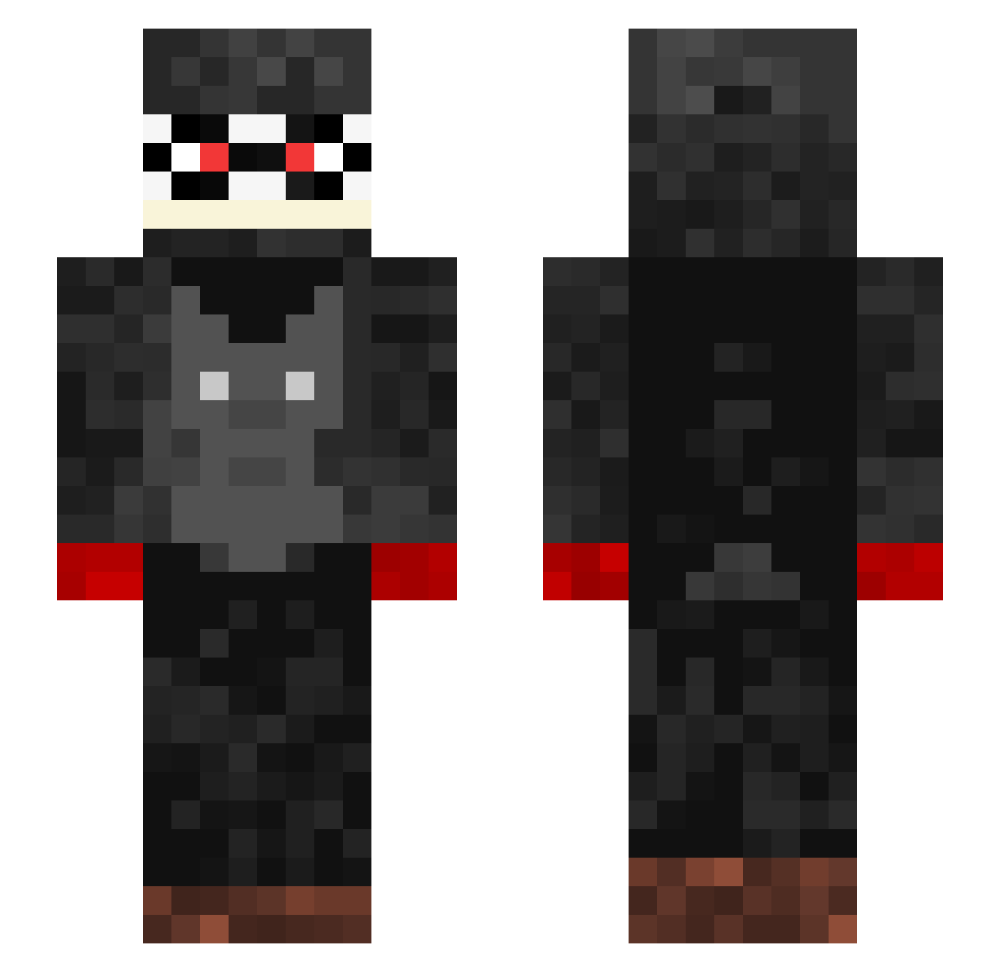 Chimble Minecraft skin, front and back view