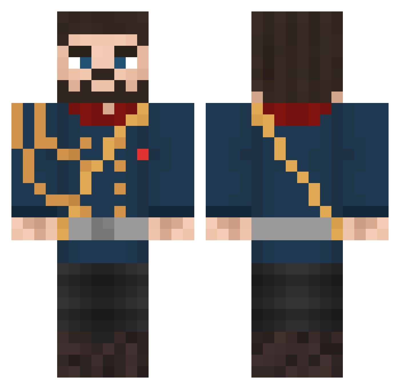 Empereur_Vianney Minecraft skin, front and back view