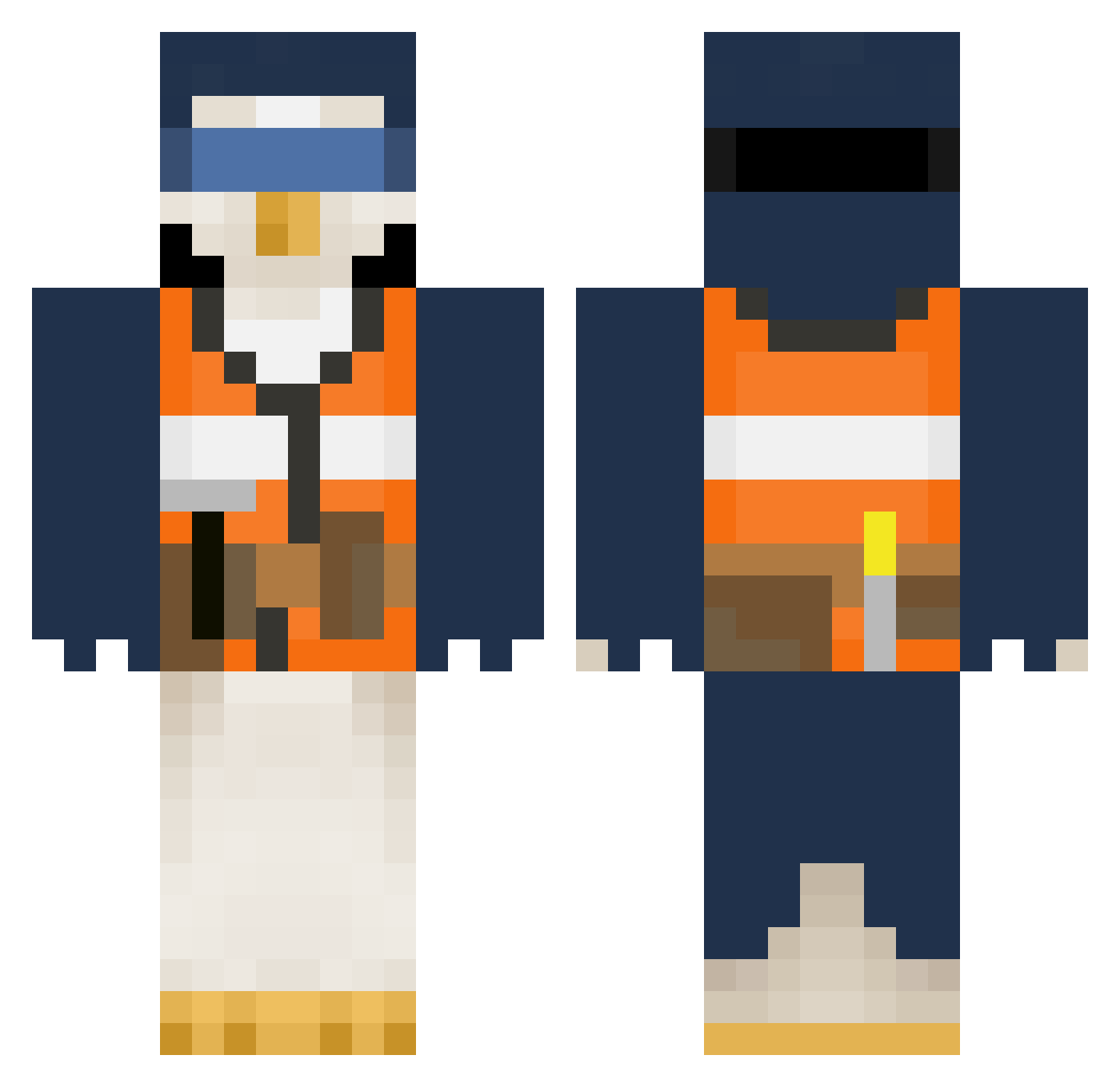 Sunsedd Minecraft skin, front and back view